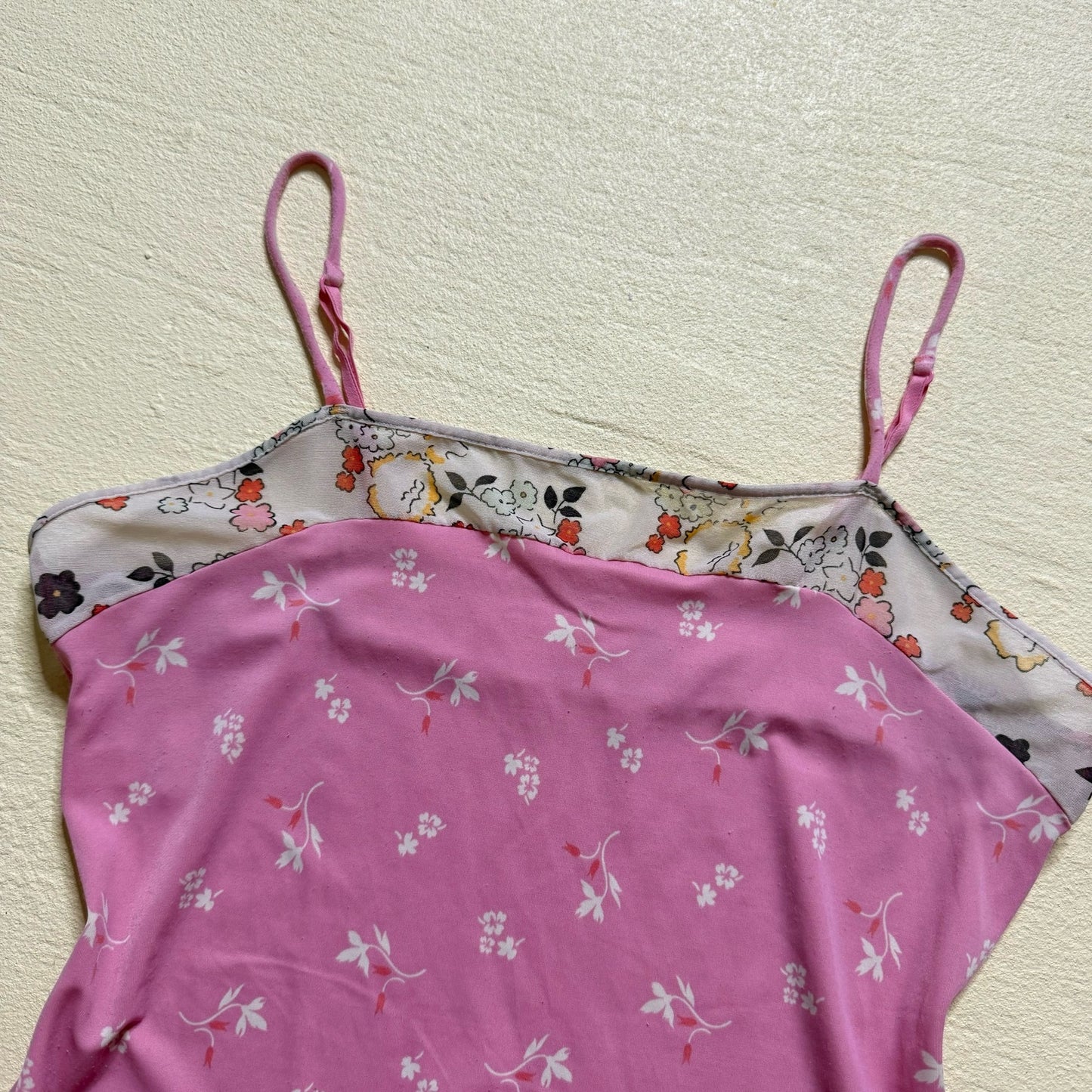 Y2K Gap Floral Pink Cami Tank Top, Size Medium