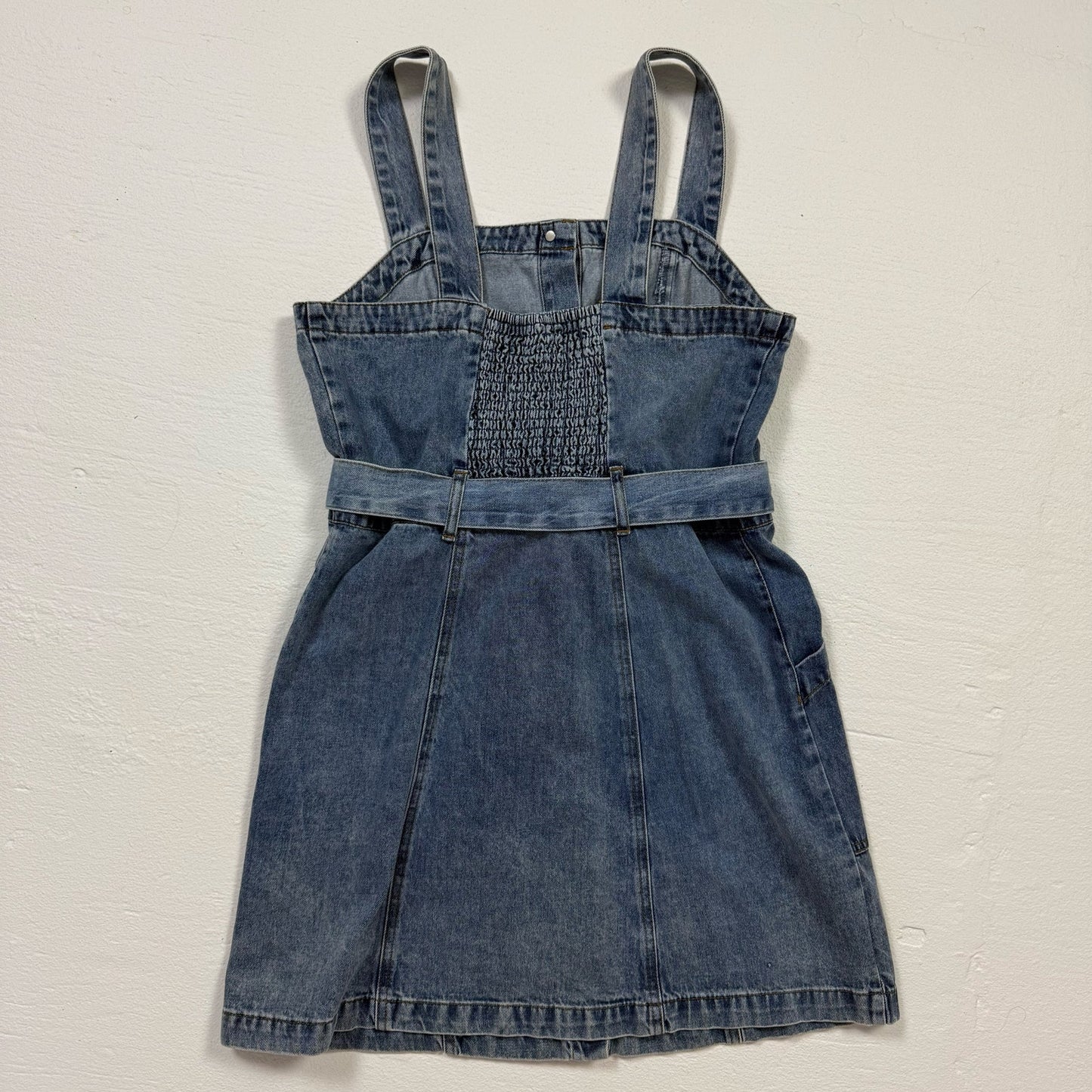 Secondhand Habitual Denim Mini Overall Dress, Size Medium