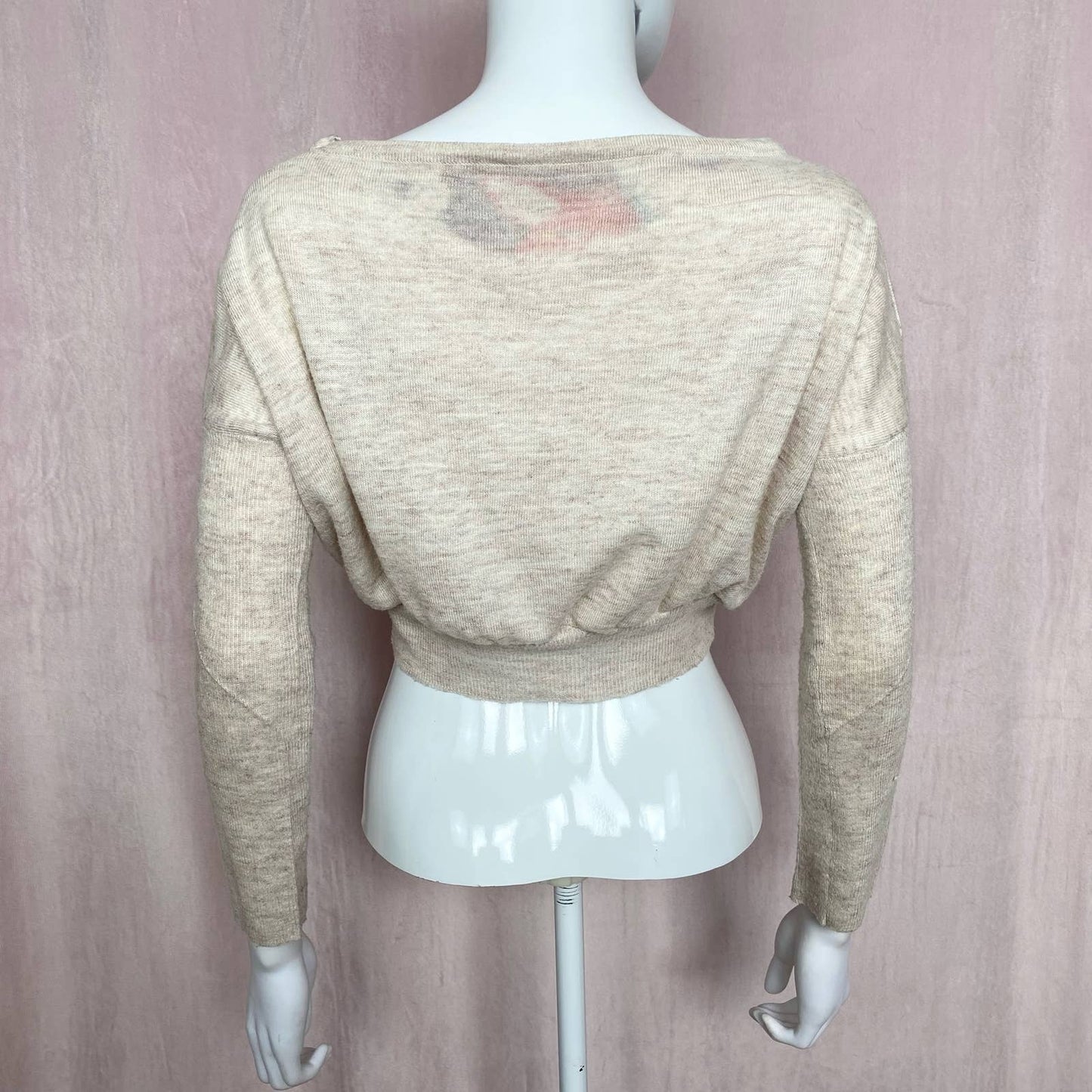 Reworked Crop Cat Sweater, Size S/M
