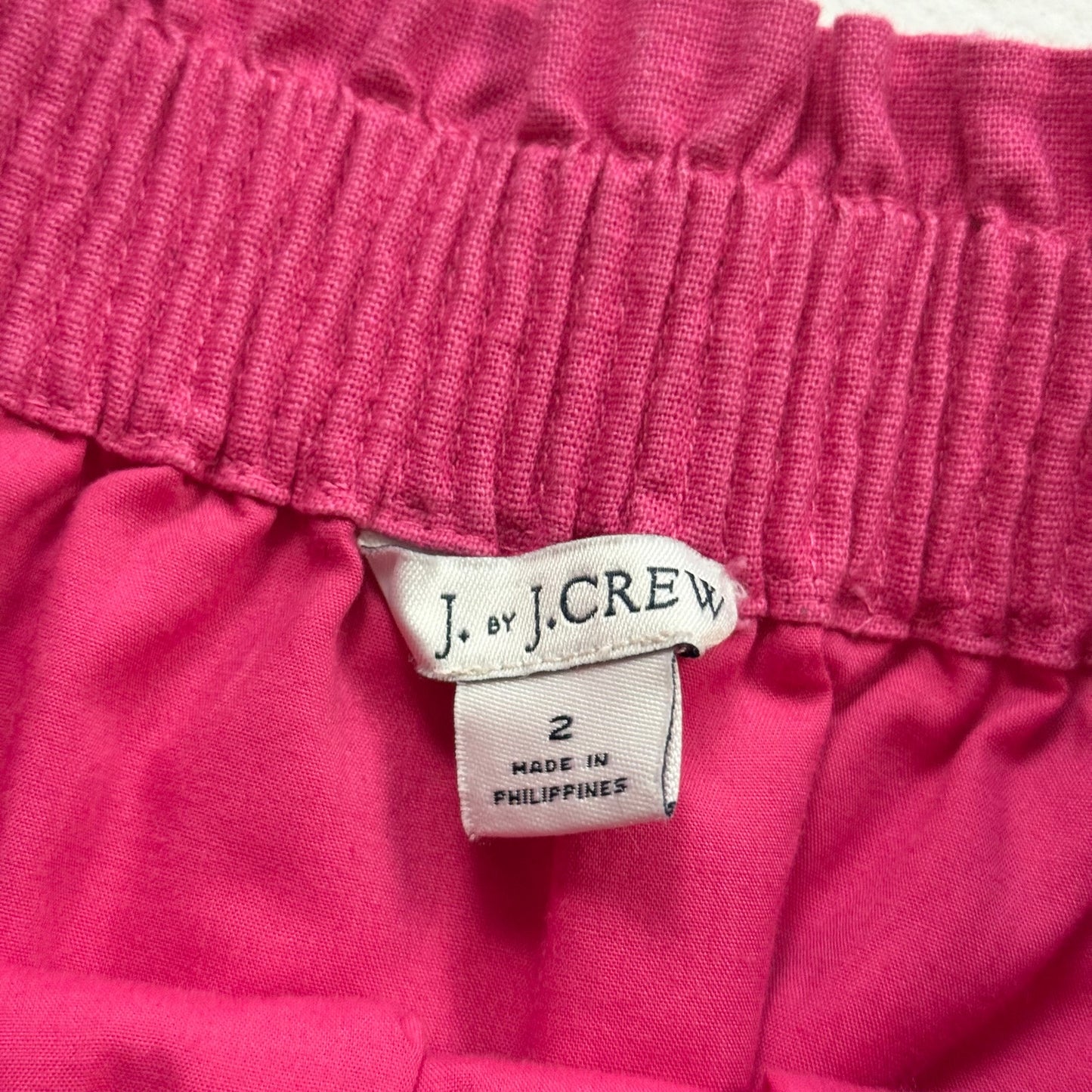 Secondhand J. Crew Pink Linen Blend Scallop Hem Mini Skirt, Size 2