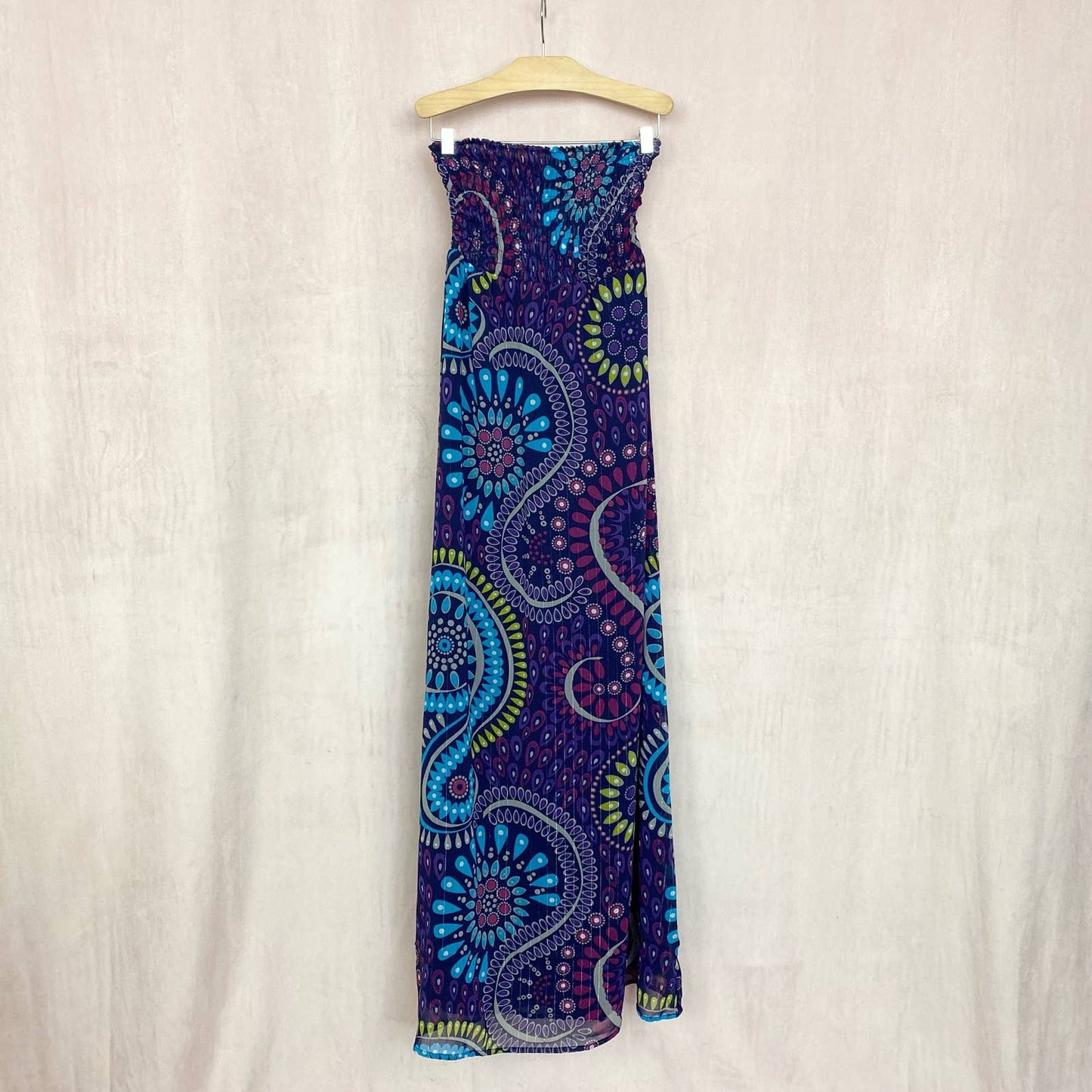 Secondhand Old Navy Strapless Paisley Maxi Dress, Size XXS