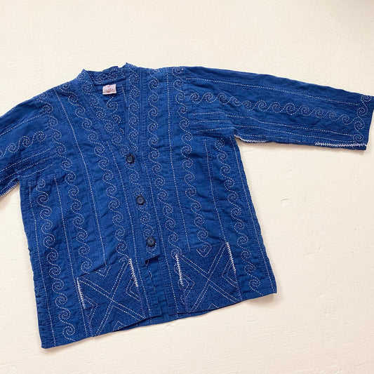 Vintage Blue Denim Button Down Oversized Jacket, Size Large
