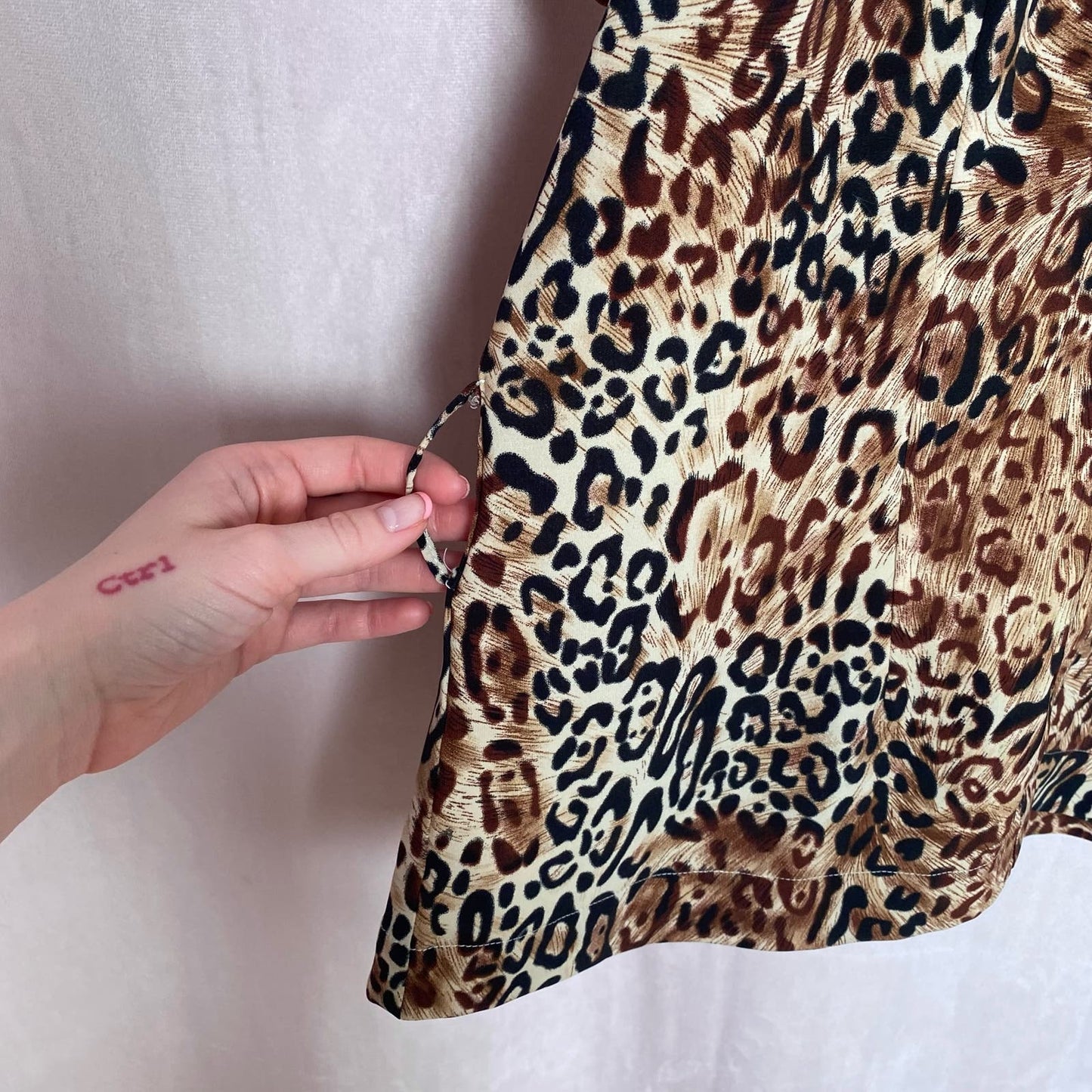 Vintage Millenium Leopard Print Button Up Blouse, Size XL