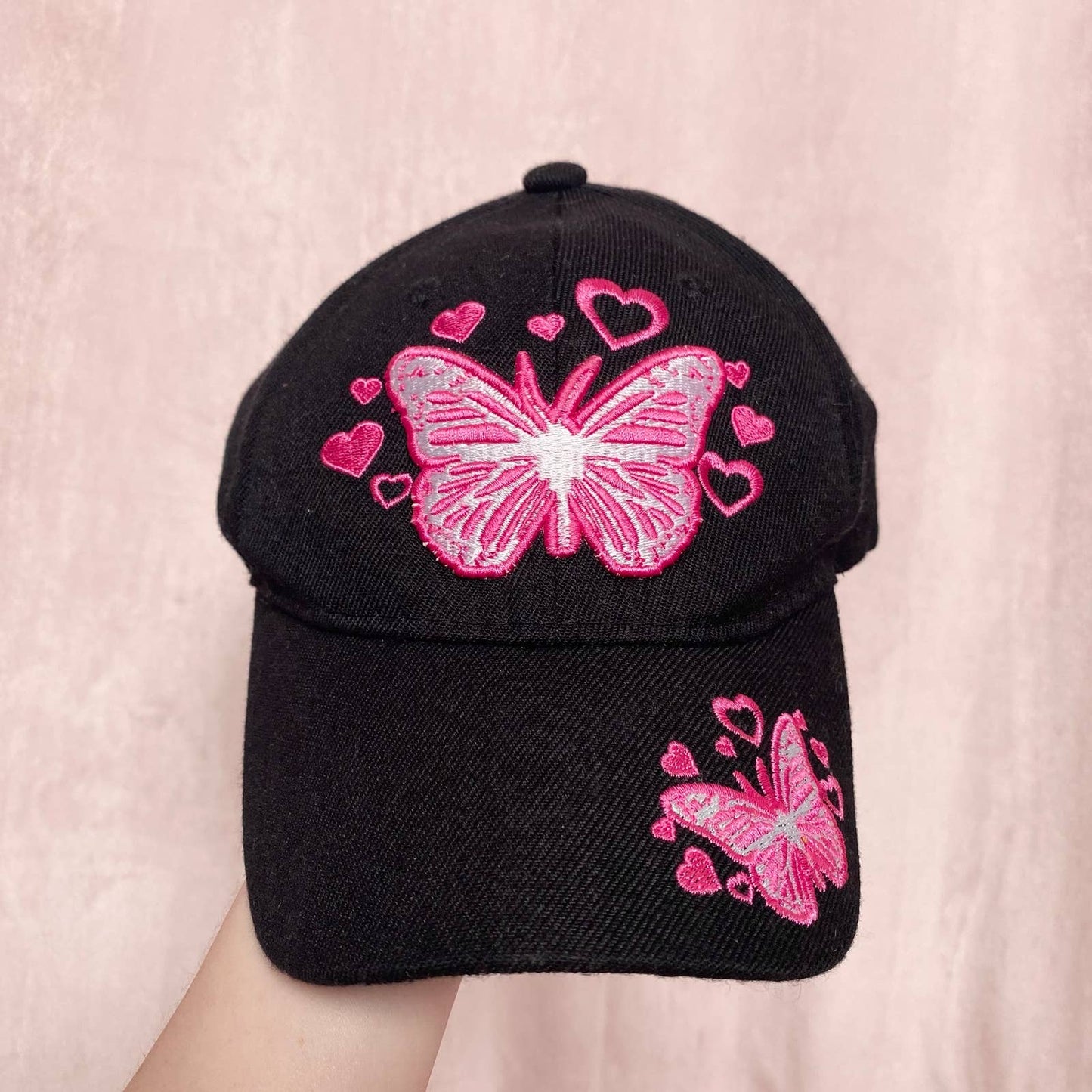Secondhand Youth Pink Butterfly Baseball Cap Hat