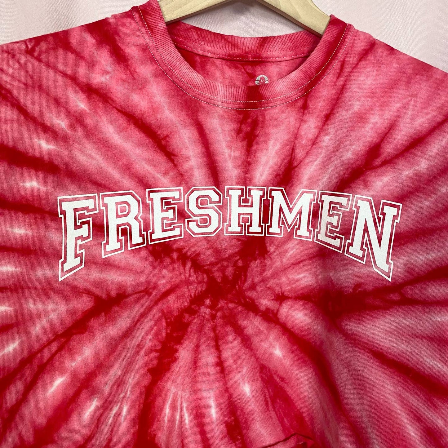 Reworked Freshmen Tie Dye Crop Tee, Size Medium