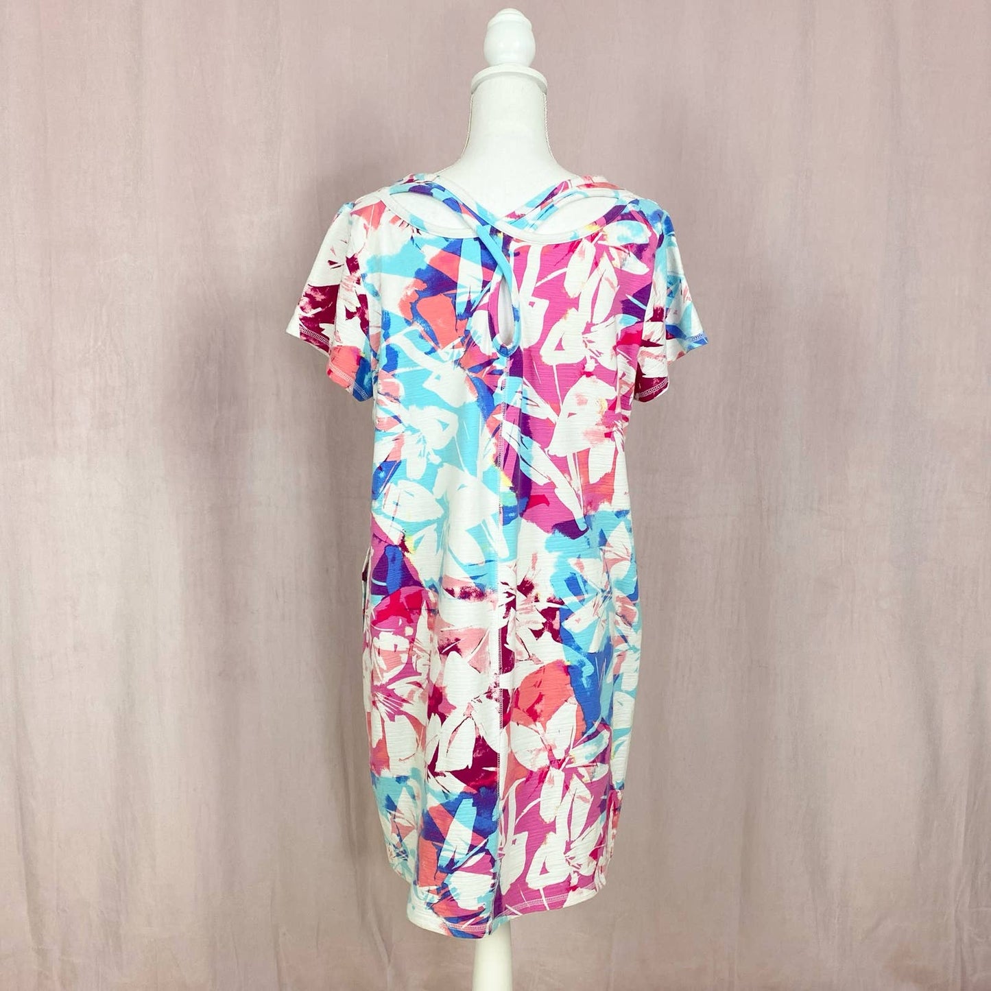Secondhand T by Talbots Cross Back Cozy Crush Dress Brushed Floral, XLP