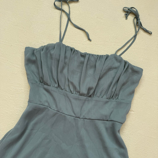 Secondhand Trixxi Green Chiffon Tie Strap Mini Dress, Size Large