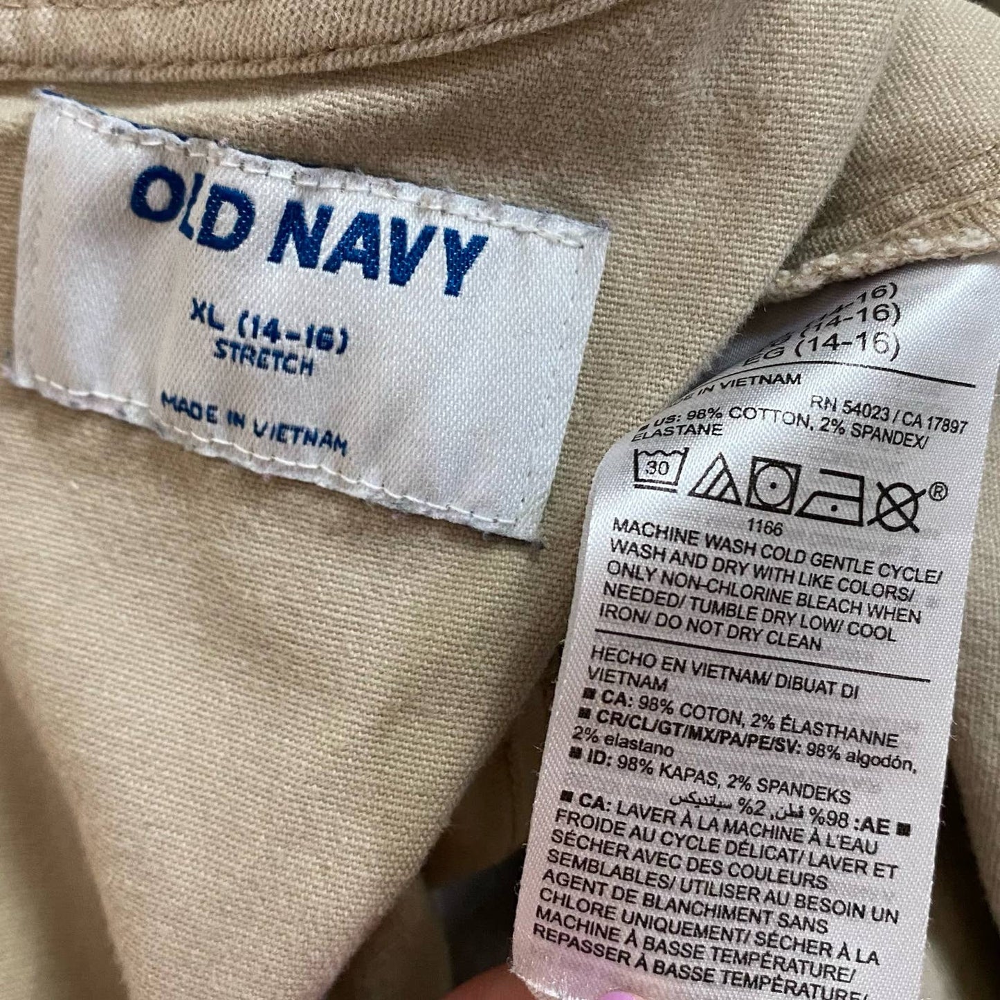 Secondhand Old Navy Tan Denim School Girl Mini Dress, Size Small