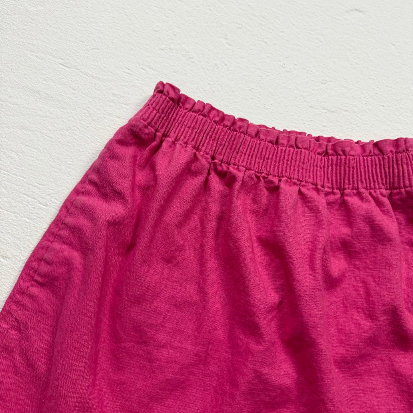 Secondhand J. Crew Pink Linen Blend Scallop Hem Mini Skirt, Size 2