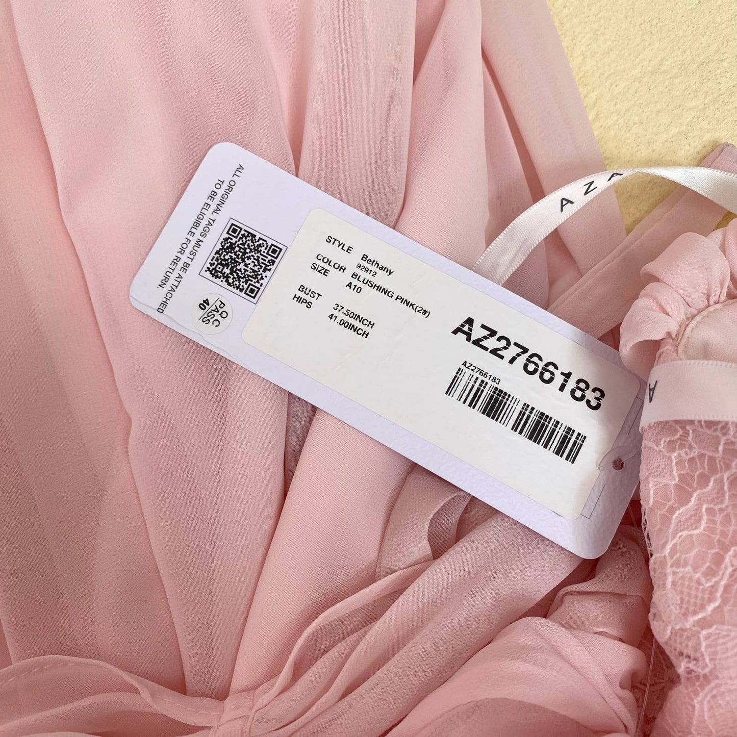 Preowned Azazie Bethany Maternity Bridesmaid Dress in Blushing Pink, Size A10