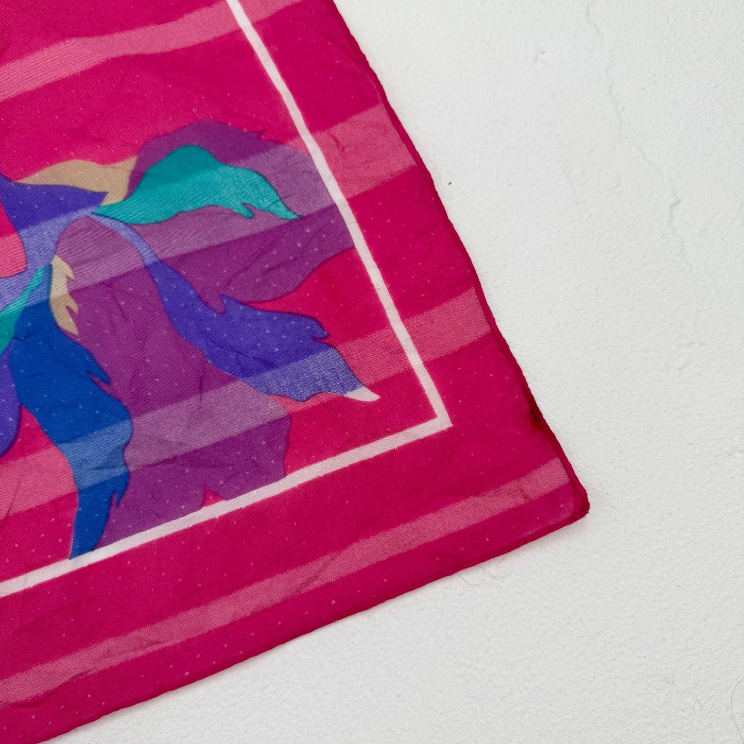 Vintage Floral Pink Square Scarf