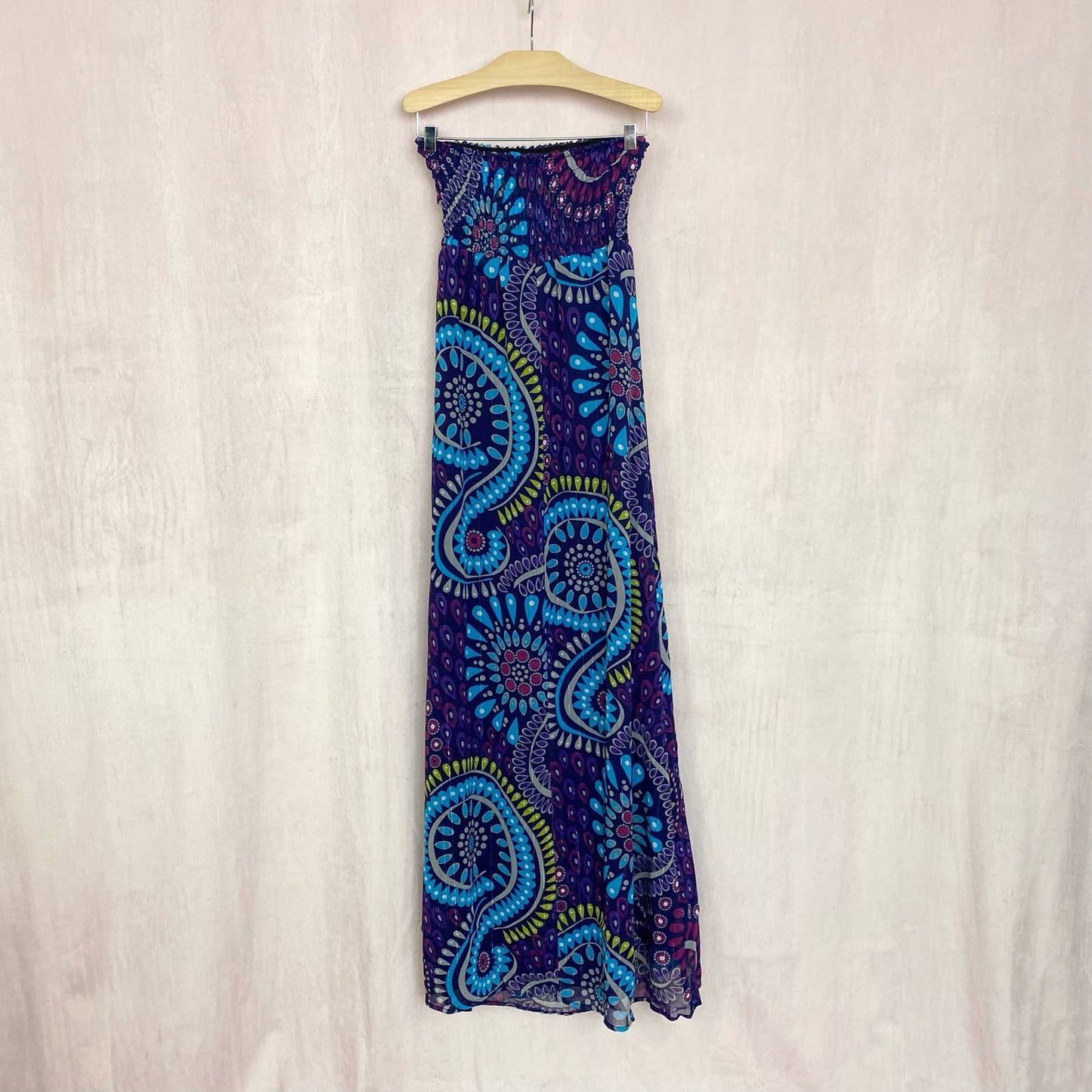 Secondhand Old Navy Strapless Paisley Maxi Dress, Size XXS