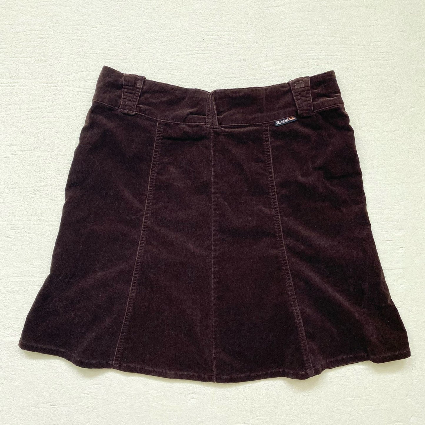 Y2K Rewind Brown Corduroy Flare Skirt, Size 9