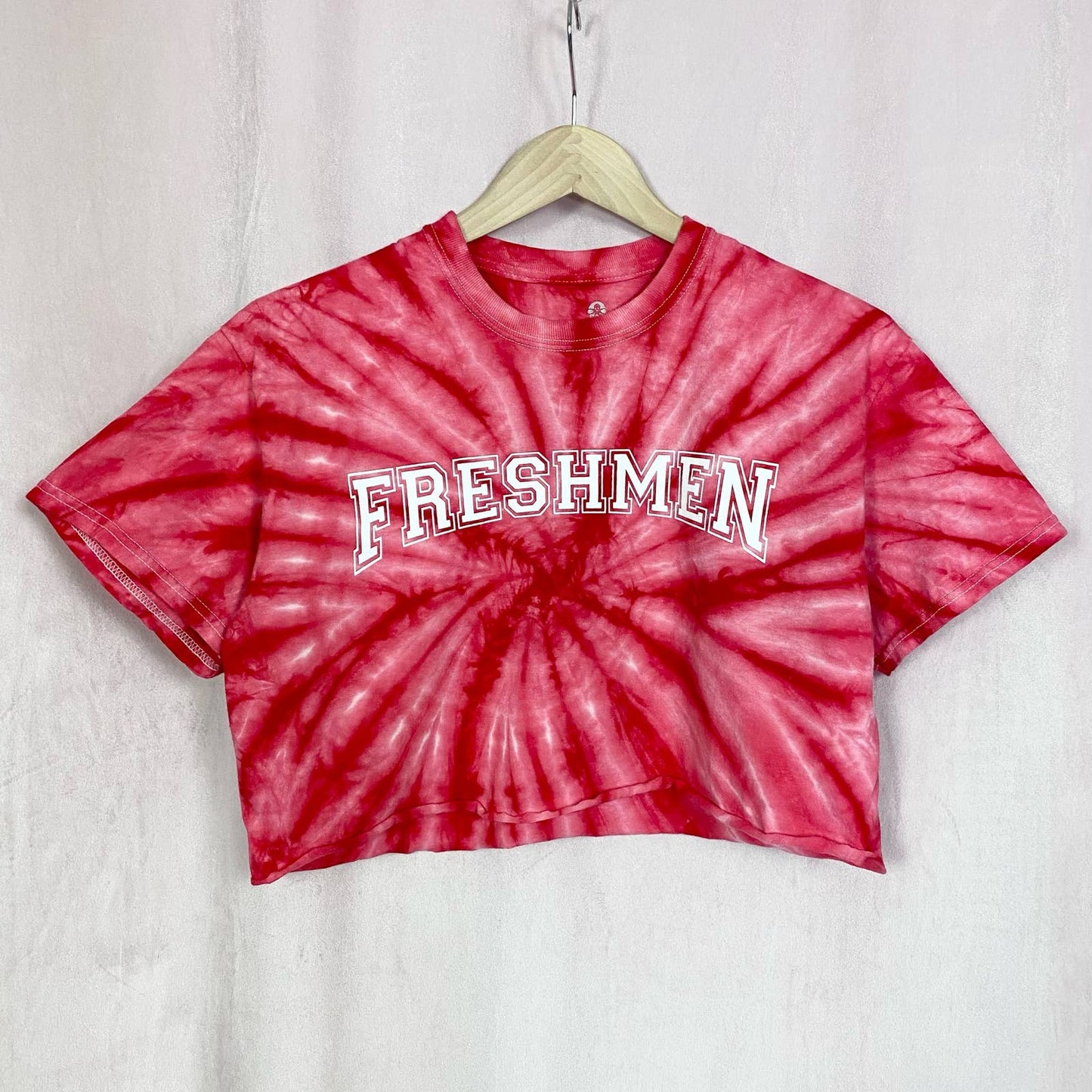 Reworked Freshmen Tie Dye Crop Tee, Size Medium