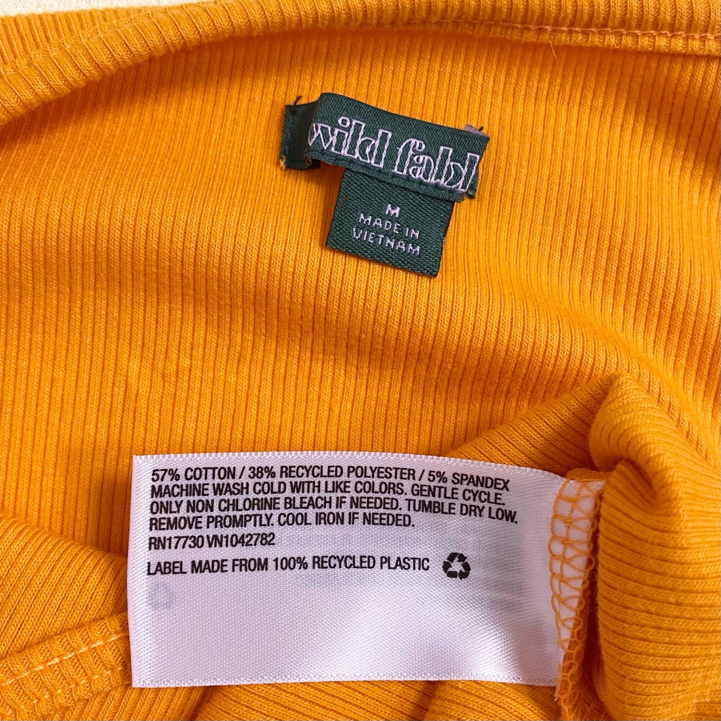 Secondhand Wild Fable Mini Knit Skater Dress in Gold, Size Medium