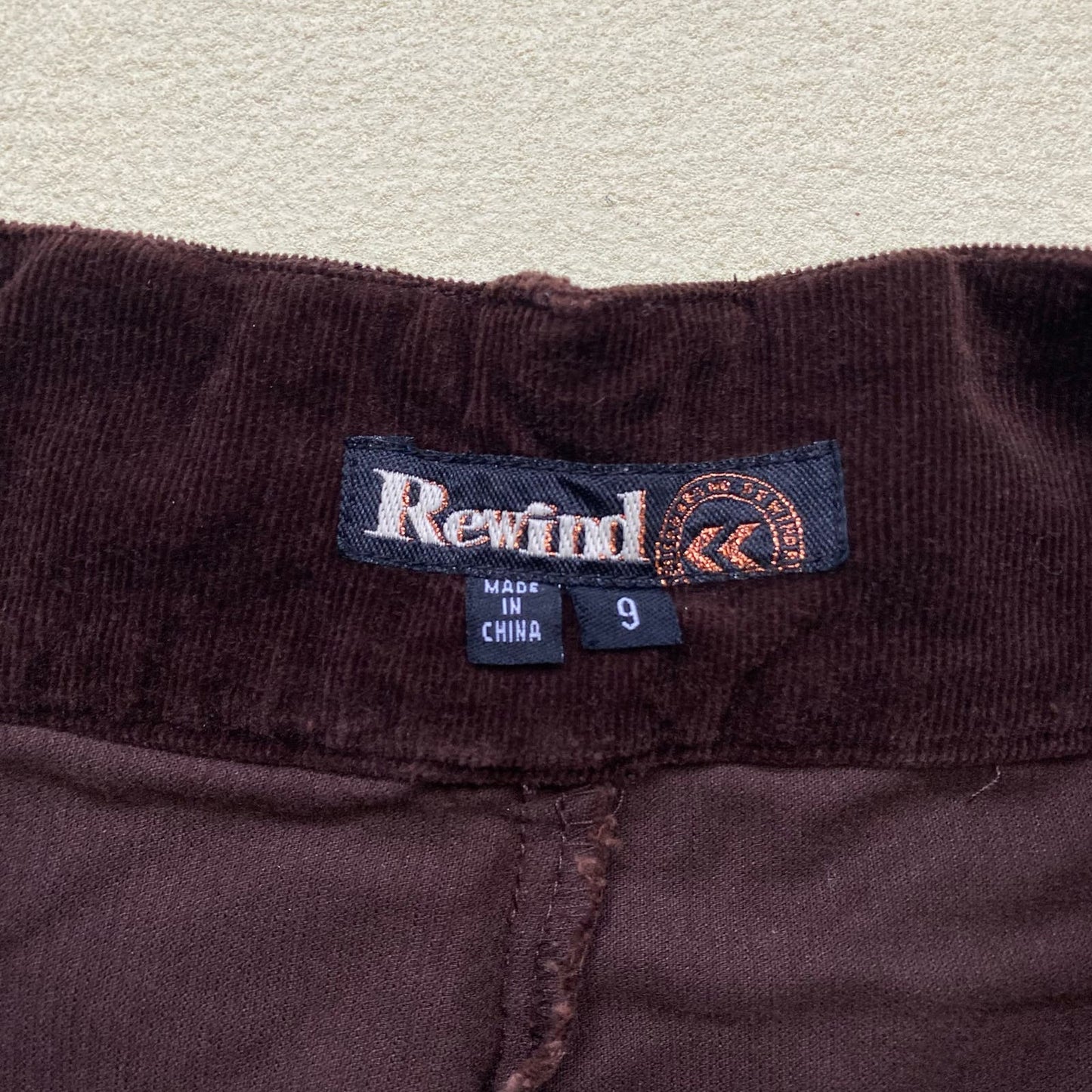 Y2K Rewind Brown Corduroy Flare Skirt, Size 9