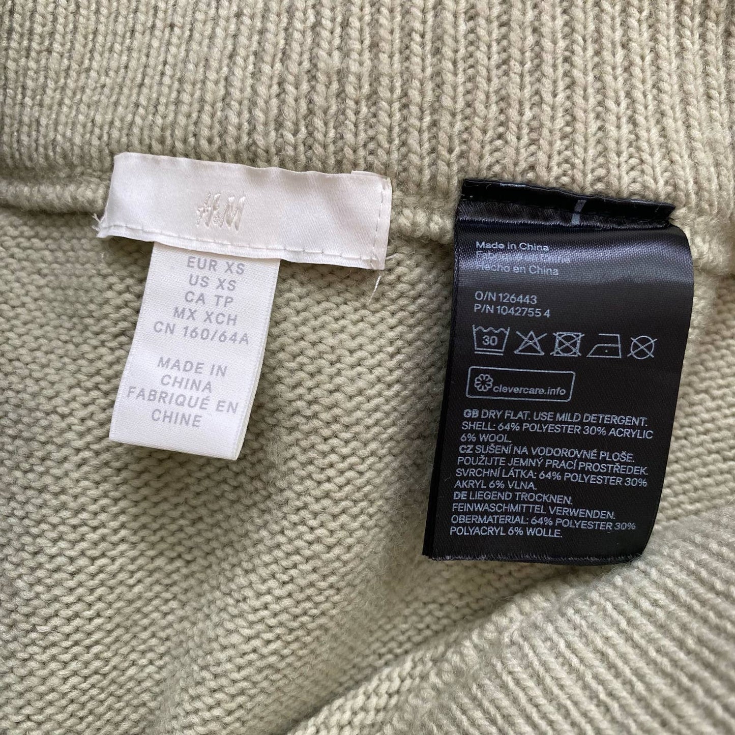 Secondhand H&M High Waisted Midi Knit Sweater Skirt, Size XS
