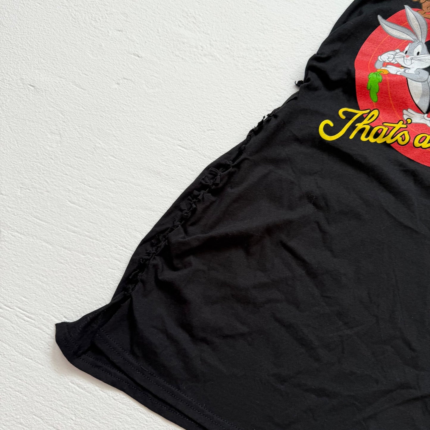 Upcycled Looney Tunes Graphic Cami Mini Tie Dress, Size S/M