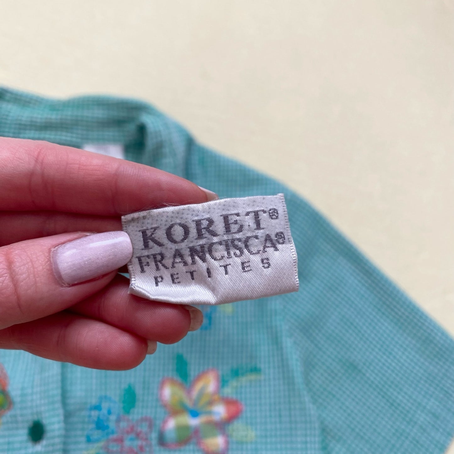 Upcycled Vintage Crop Embroidered Shirt, Size Small