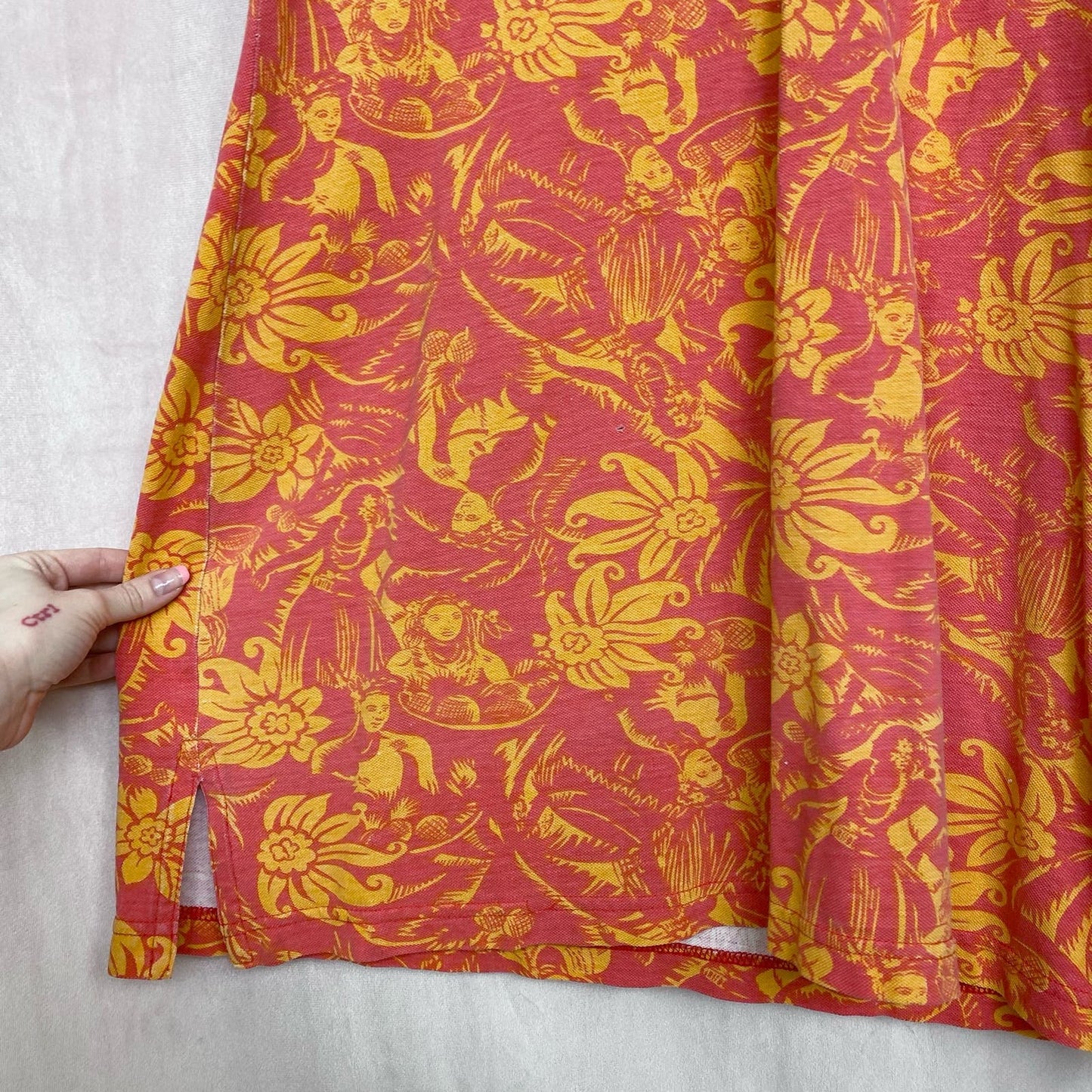 Vintage Hawaiian Polo Shirt Mini Dress, Size Medium