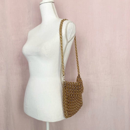 Vintage Walborg Gold Chain Link Purse Shoulder Bag