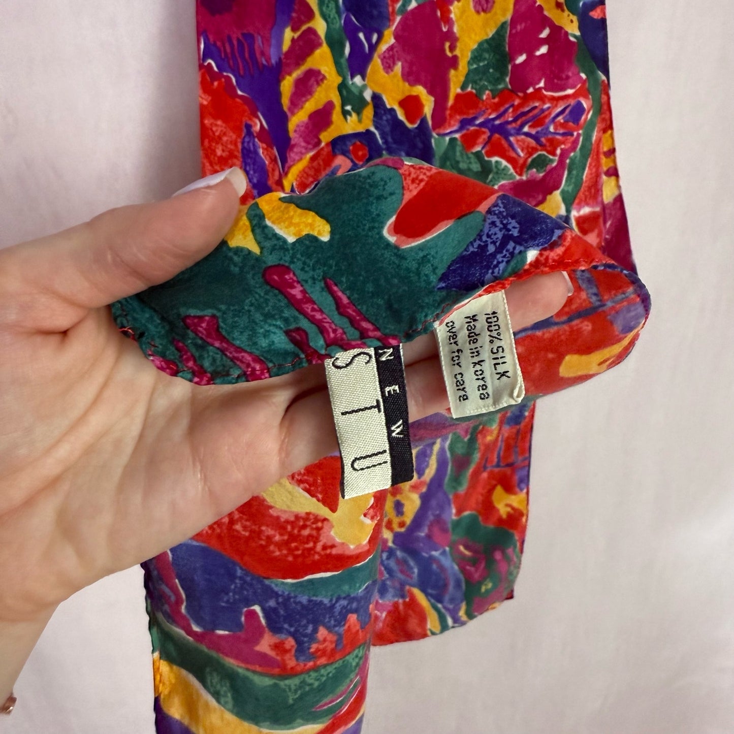 Vintage New York Studio Abstract Silk Scarf