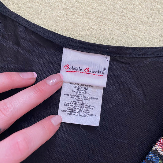 Vintage Bobbie Brooks Tapestry Floral Vest, Size Medium