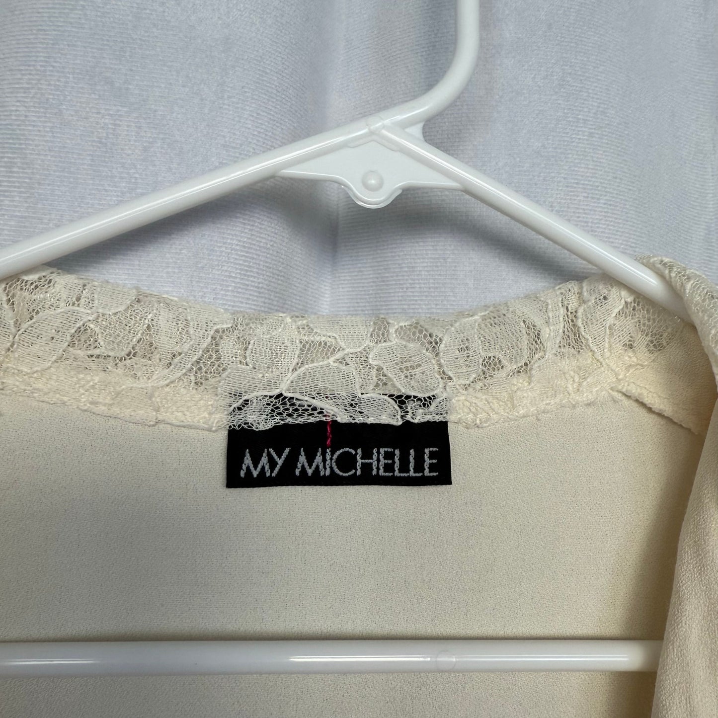 Vintage My Michelle Cream Lace Crop Blazer, Size Medium
