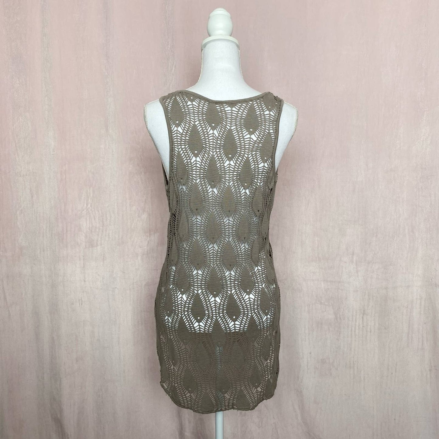 Secondhand Cut Out Knit High Low Tank Top, One Size