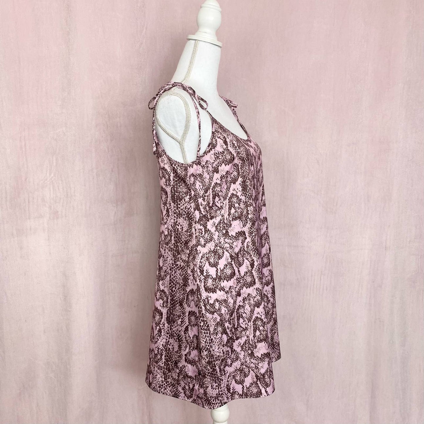 Secondhand Urban Outfitters Pink Snakeskin Mini Slip Dress, Size Small