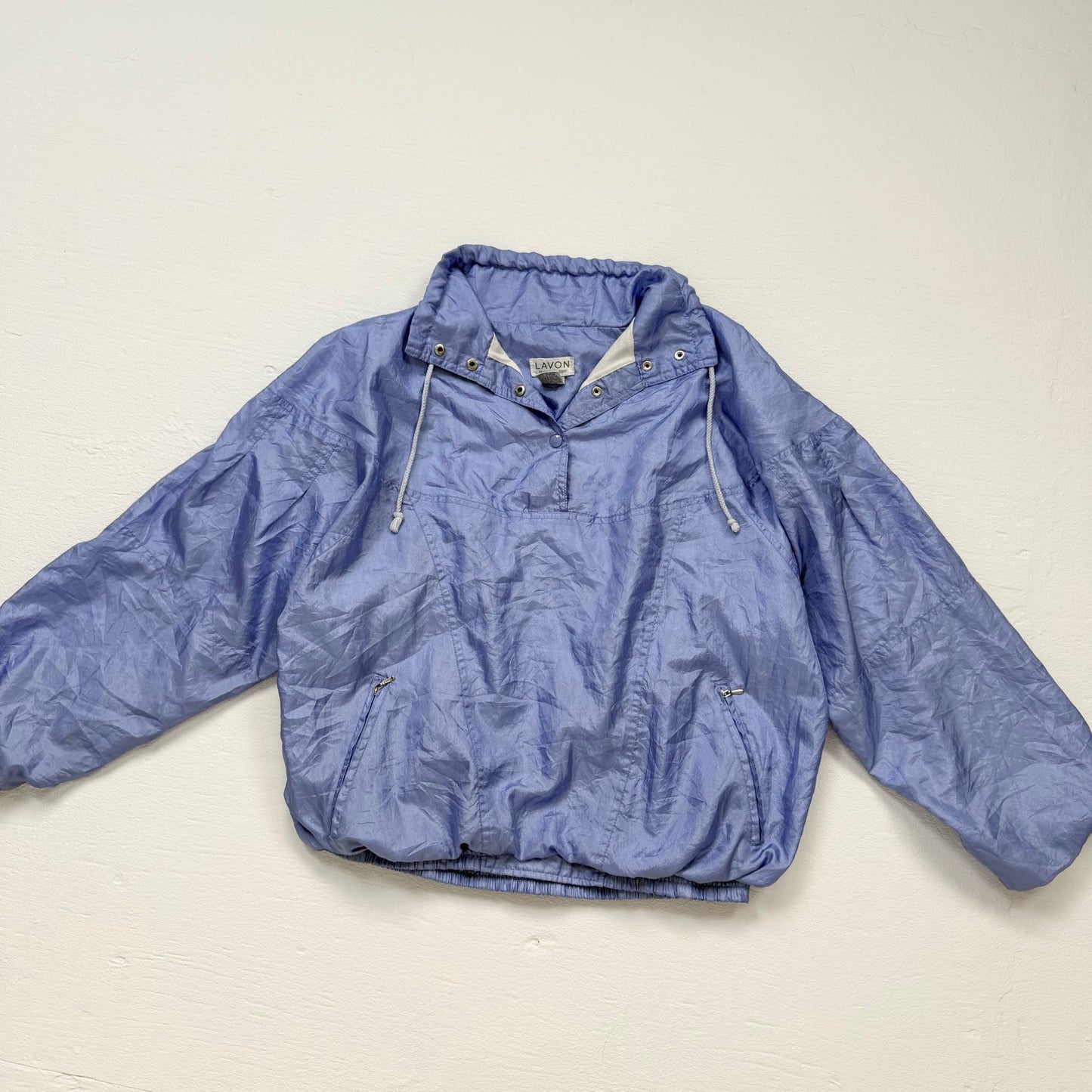 Vintage Lavon Periwinkle Windbreaker Jacket, Size Large