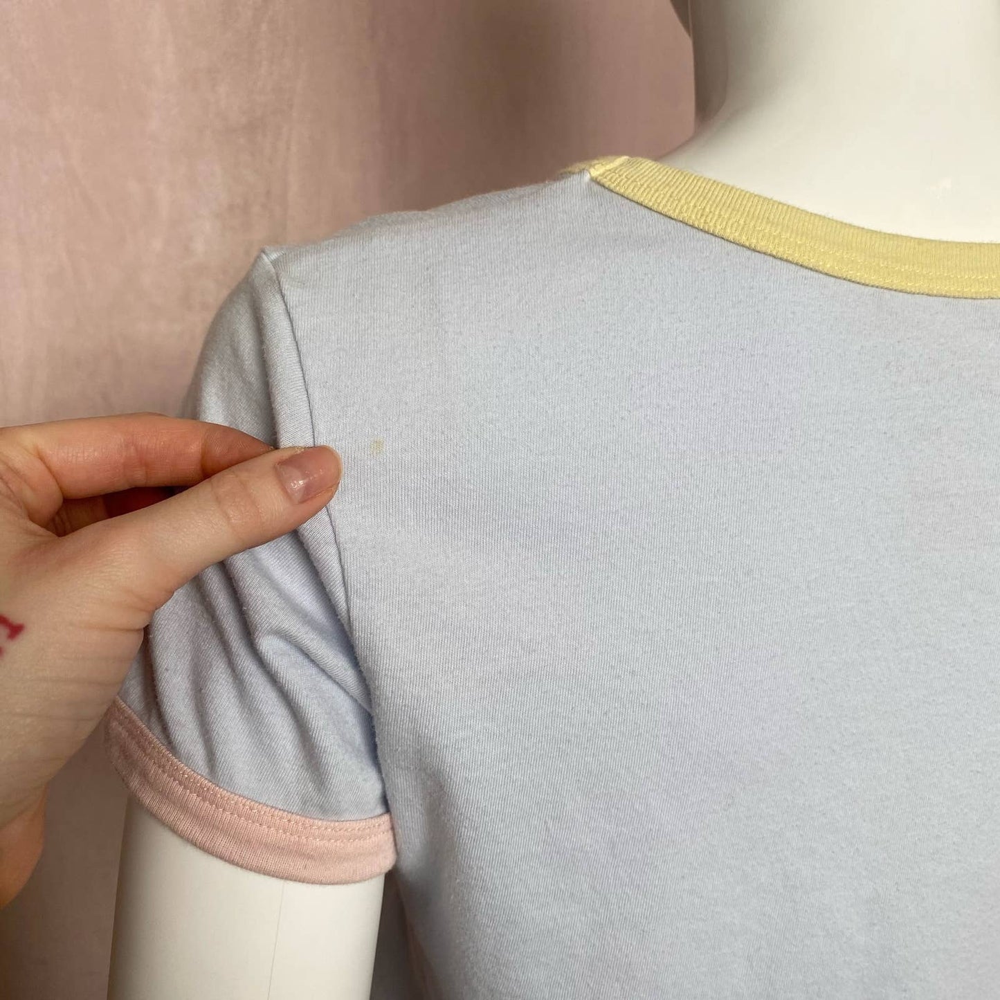 Reworked Social Butterfly Crop Tee, Size Small