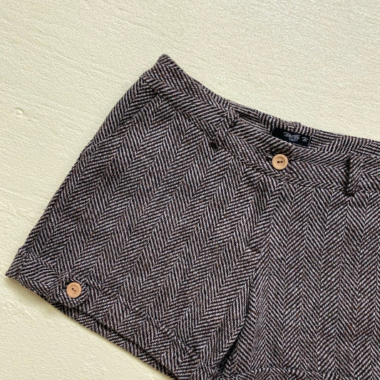 Y2K Better B. Wool Blend Mid Rise Cuffed Shorts, Size Medium