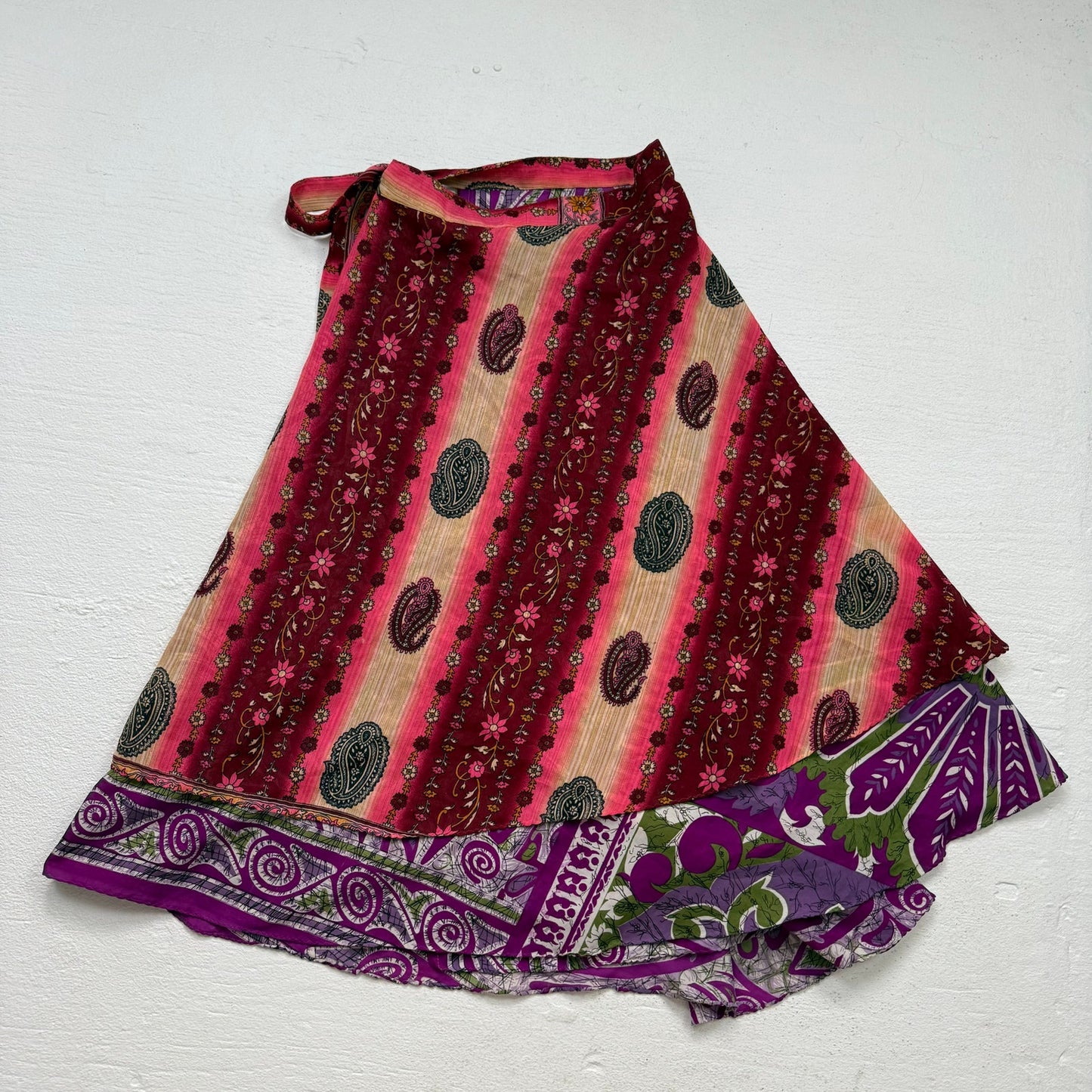 Secondhand Yarin Silk Boho Wrap Skirt, Size Small-XL