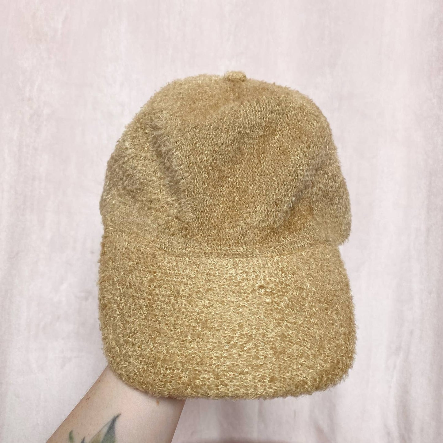 Secondhand Tan Sherpa Fuzzy Baseball Cap Hat