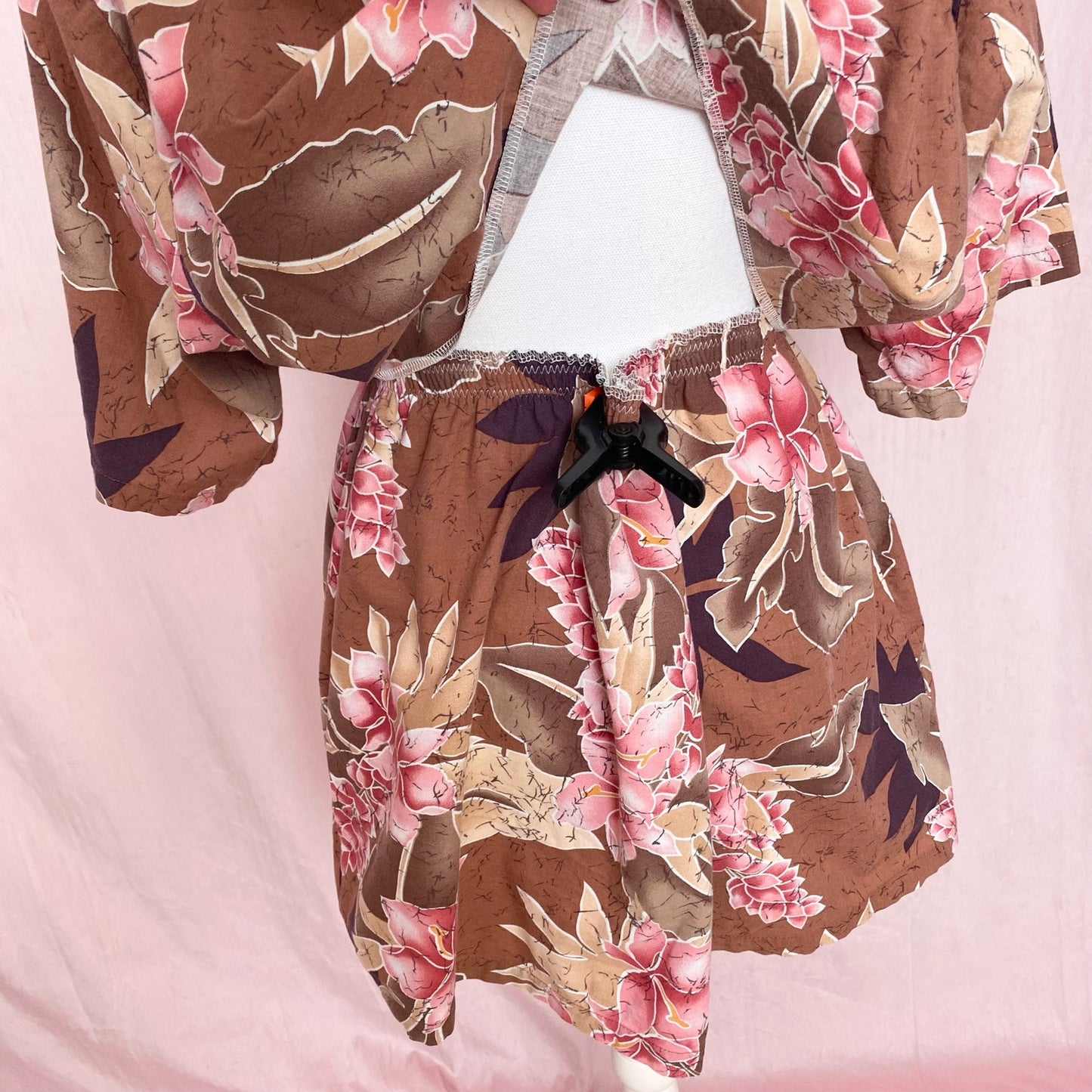 Upcycled Vintage Hawaiian Two Piece Skirt Set, Size L/XL