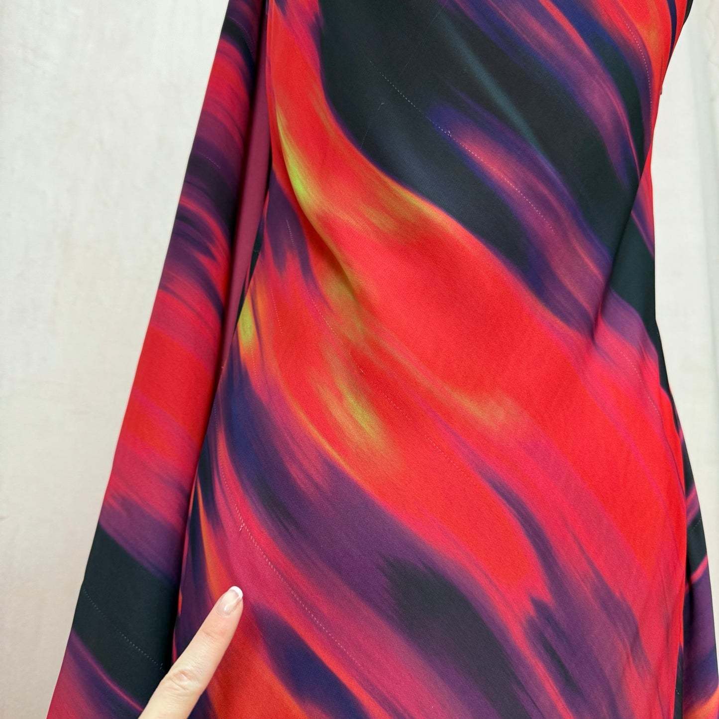 Secondhand Halston Heritage One Shoulder Printed Drape Gown, Size Small