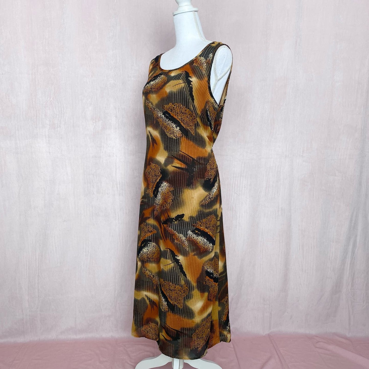 Vintage Dress-U-II by Sharon Abstract Print Midi Dress, Size 14