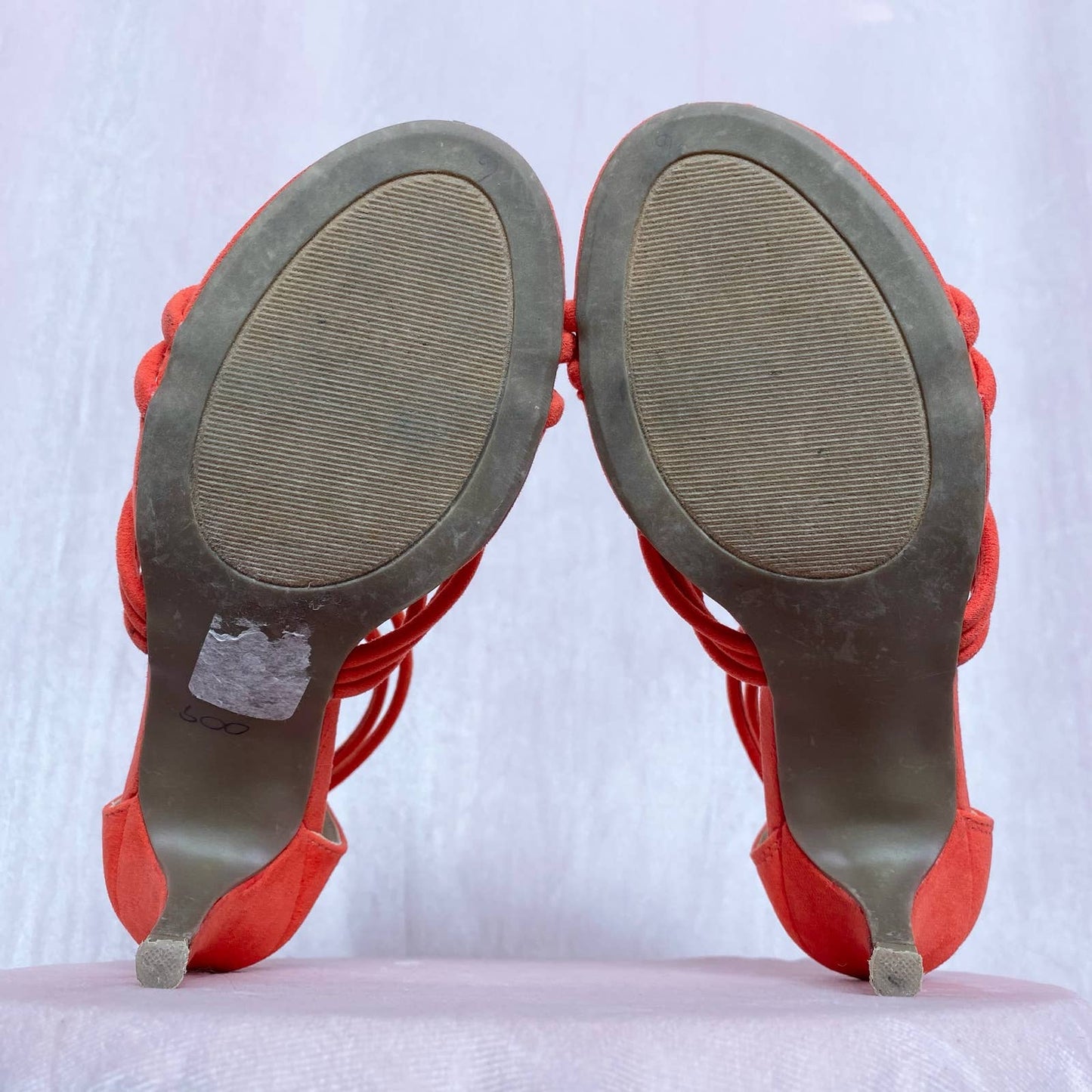 Secondhand New Directions Coral Suede Strappy Sandal Heels, Size 6
