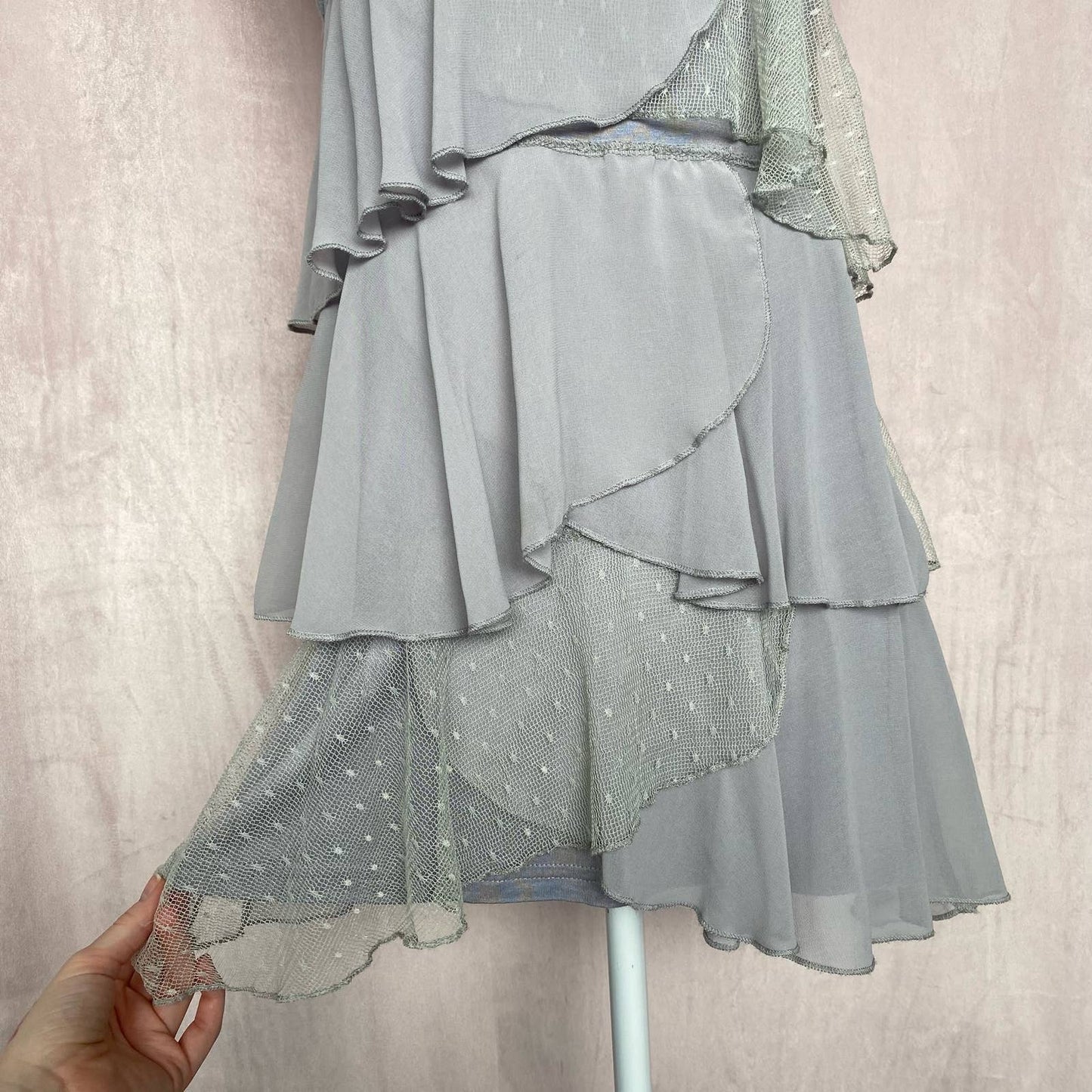 Secondhand Cecico Tiered Ruffle Tank Top Mini Dress, Size Small