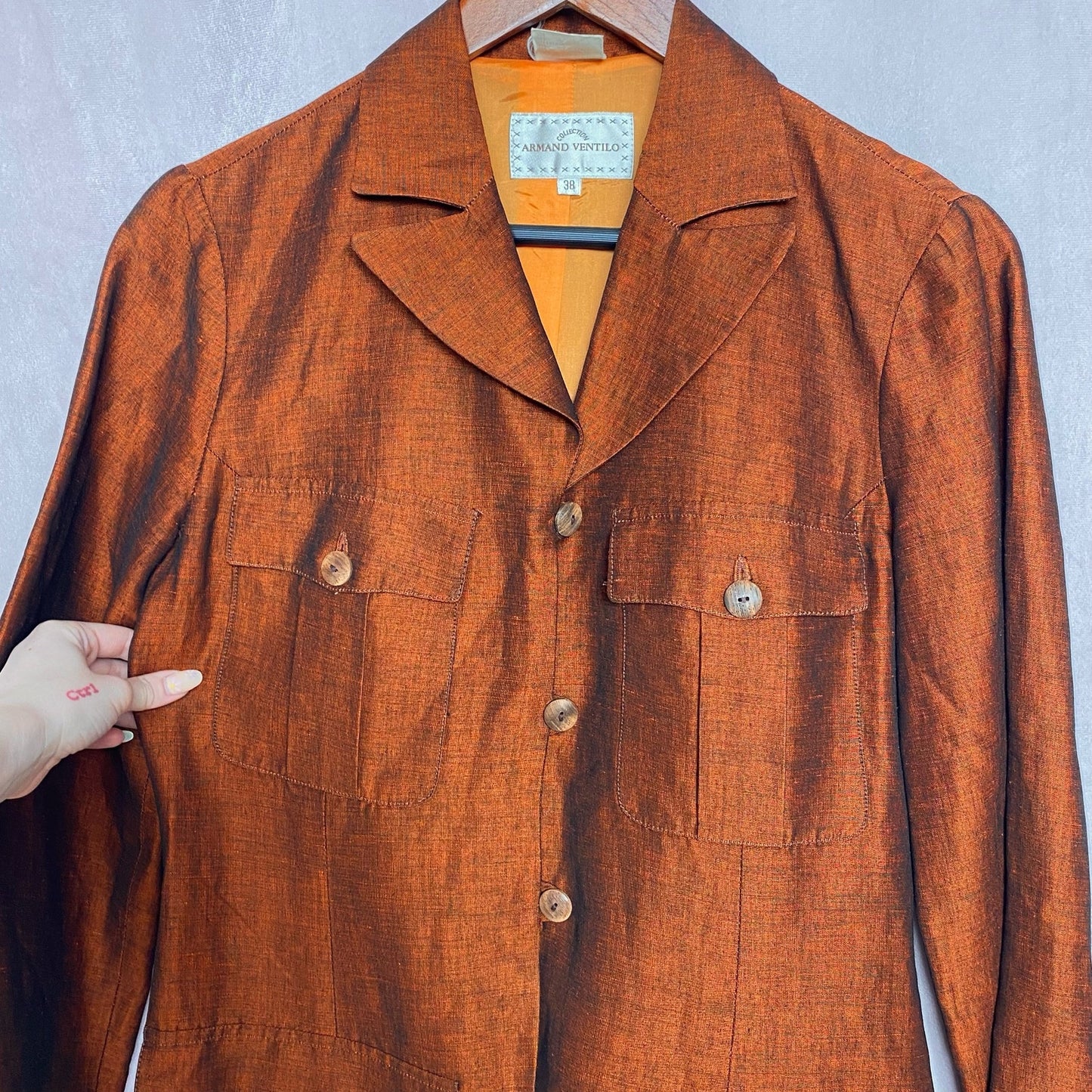 Vintage Armand Ventilo Linen Blend Blazer Jacket, Size Small