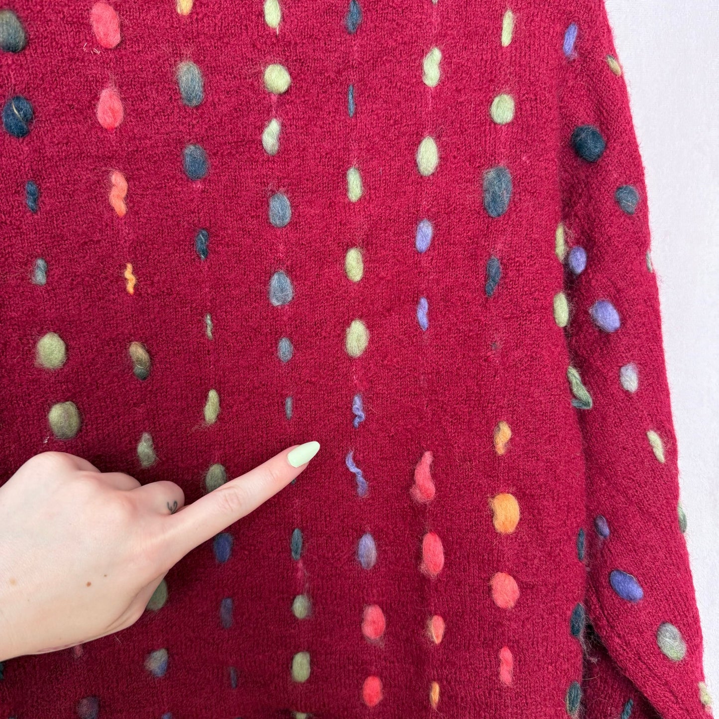 Secondhand Design Options Wool Cardigan Sweater, Size Medium