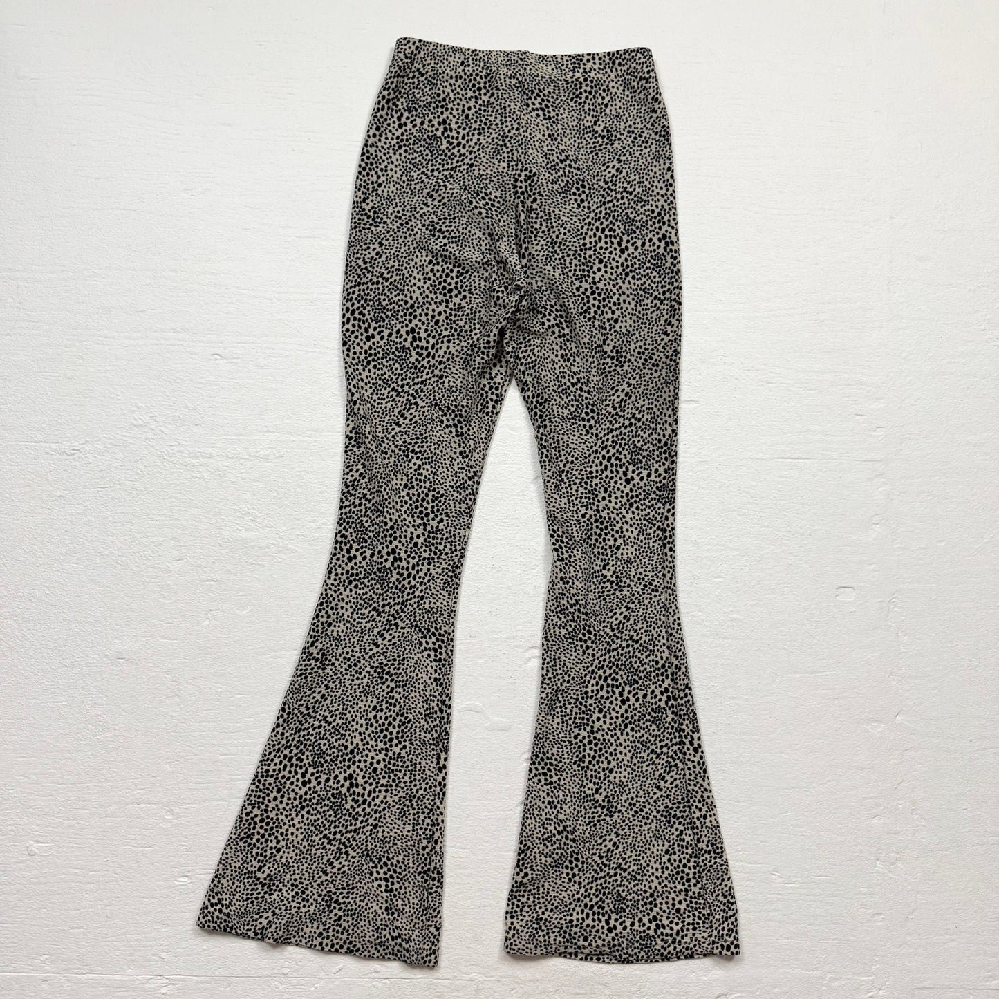 Secondhand Topshop Animal Print Stretch Flare Pants, Size 6
