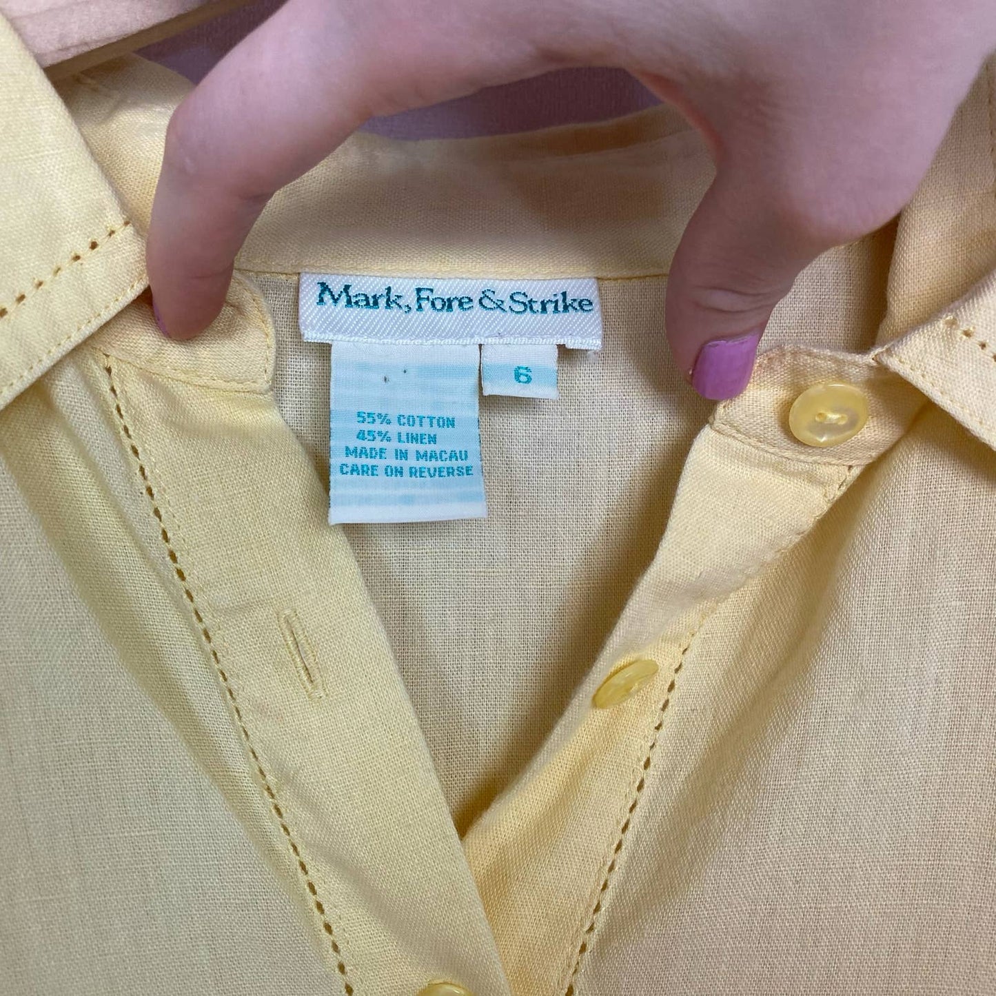 Vintage Mark, Fore & Strike Cotton Linen Shirt, Size 6