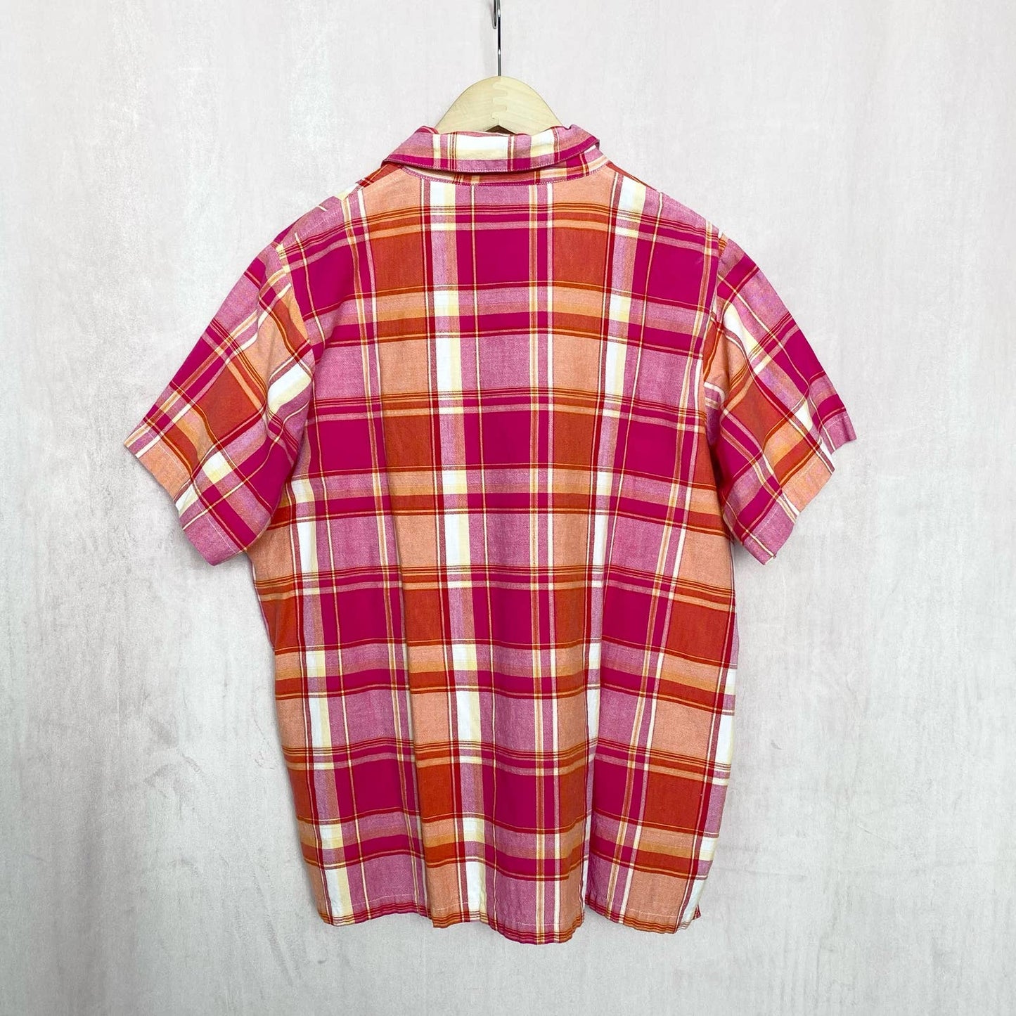 Vintage Victoria Jones Plaid Short Sleeve Button Up Shirt, Size 1X