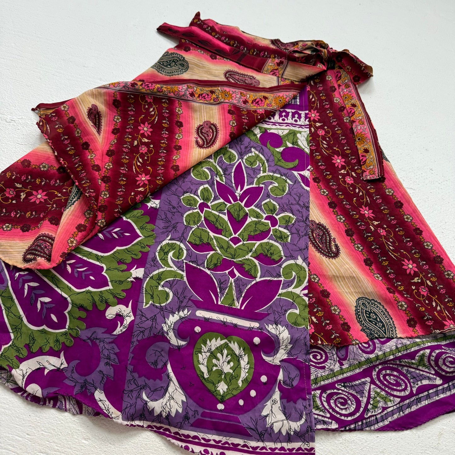 Secondhand Yarin Silk Boho Wrap Skirt, Size Small-XL