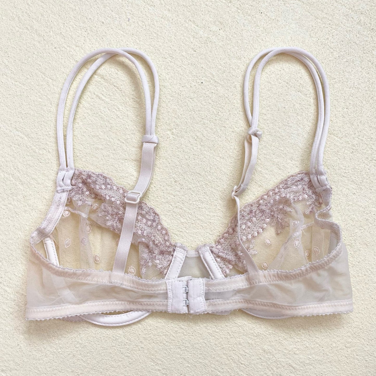 Y2K Calvin Klein Lace Mesh Underwire Bra, Size 32B