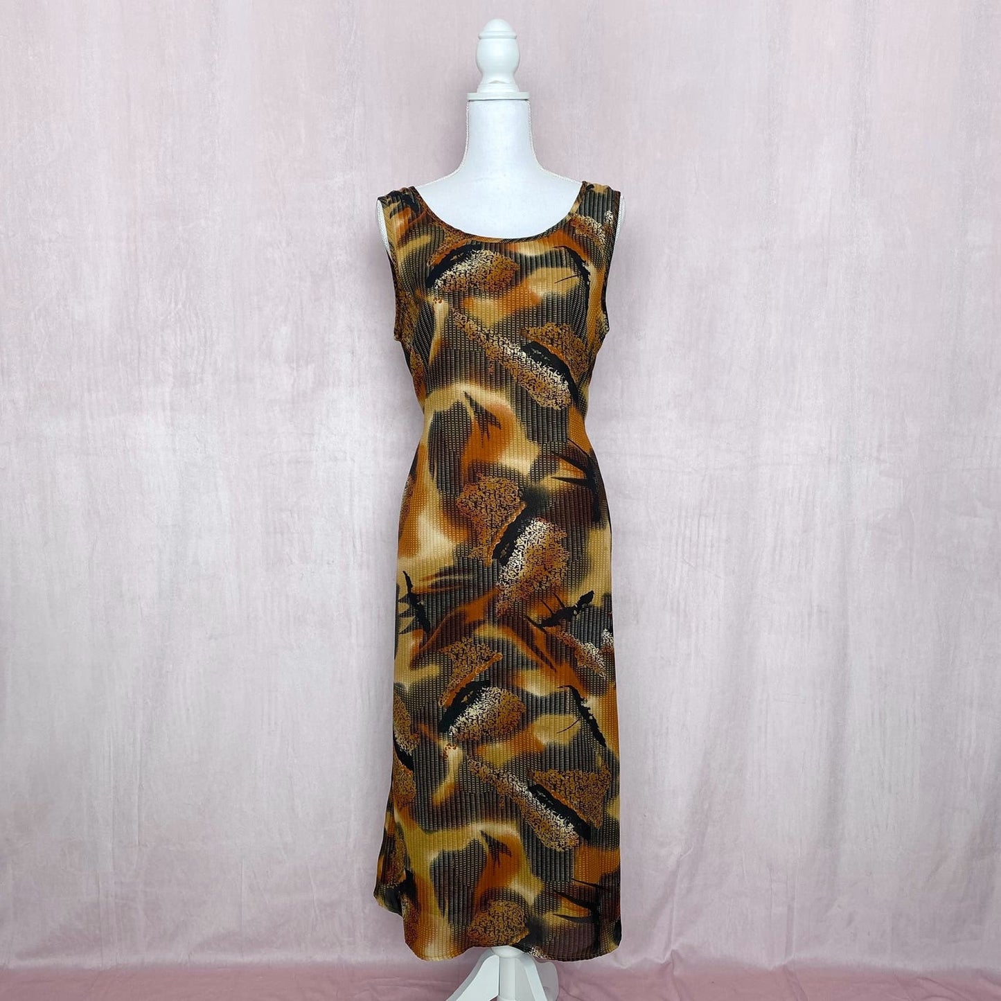 Vintage Dress-U-II by Sharon Abstract Print Midi Dress, Size 14