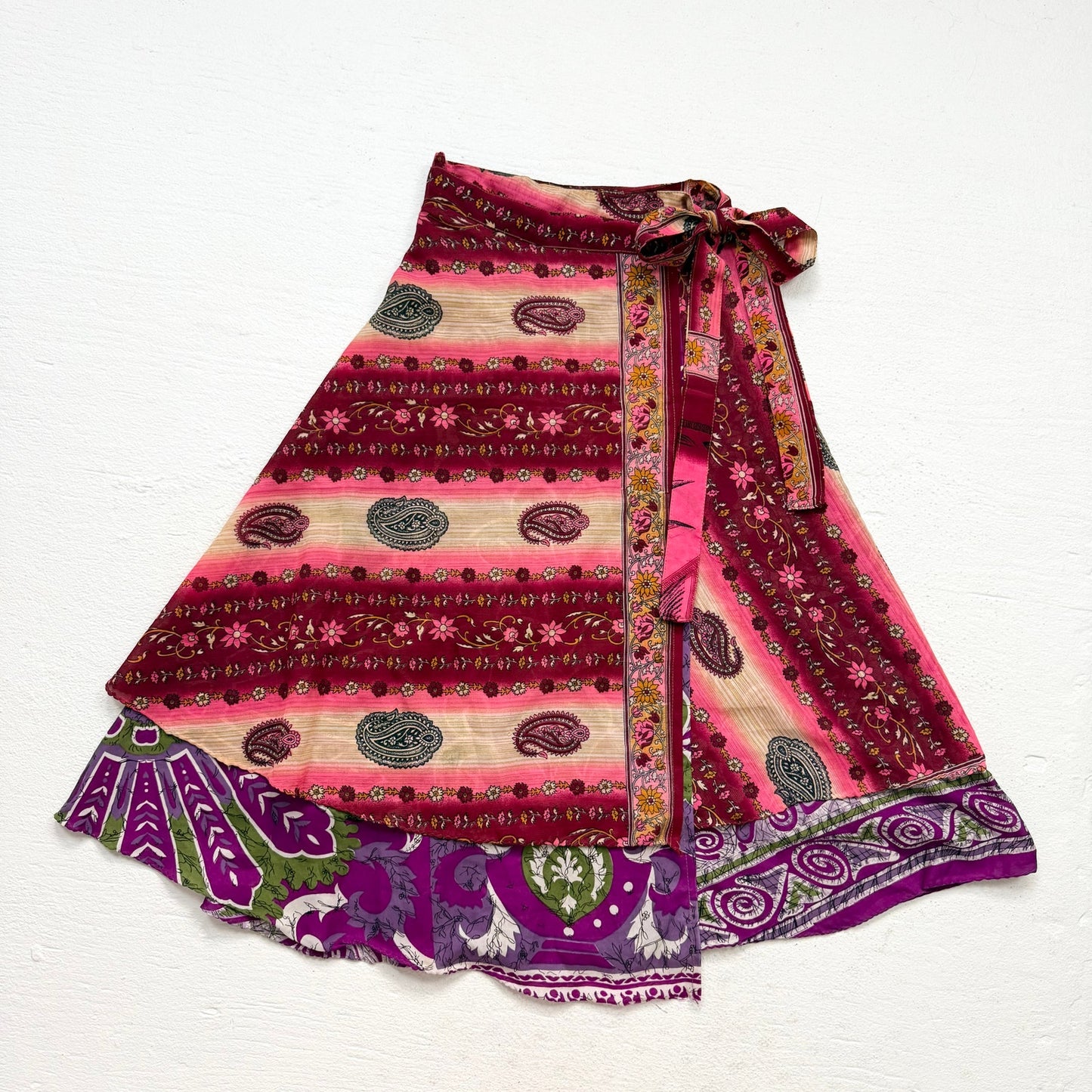 Secondhand Yarin Silk Boho Wrap Skirt, Size Small-XL