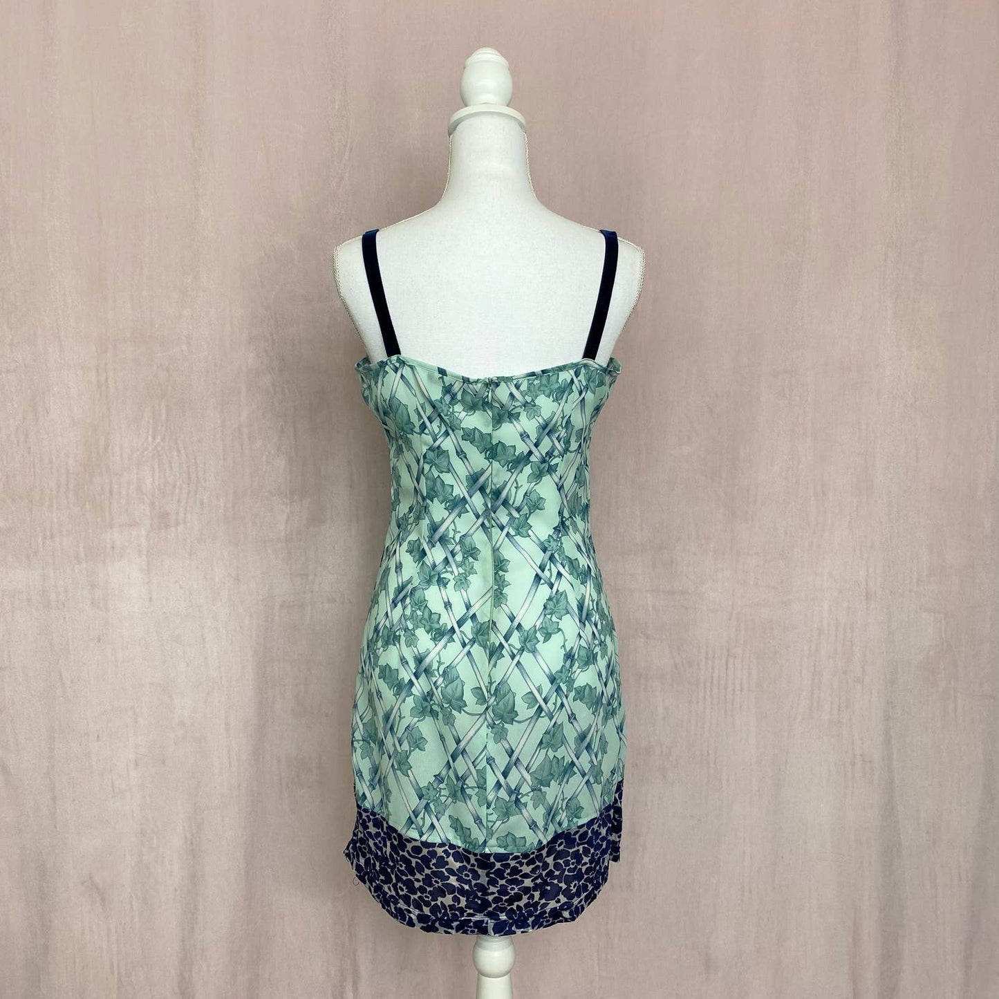 Vintage A-List Leaf Print Mini Dress, Size Small